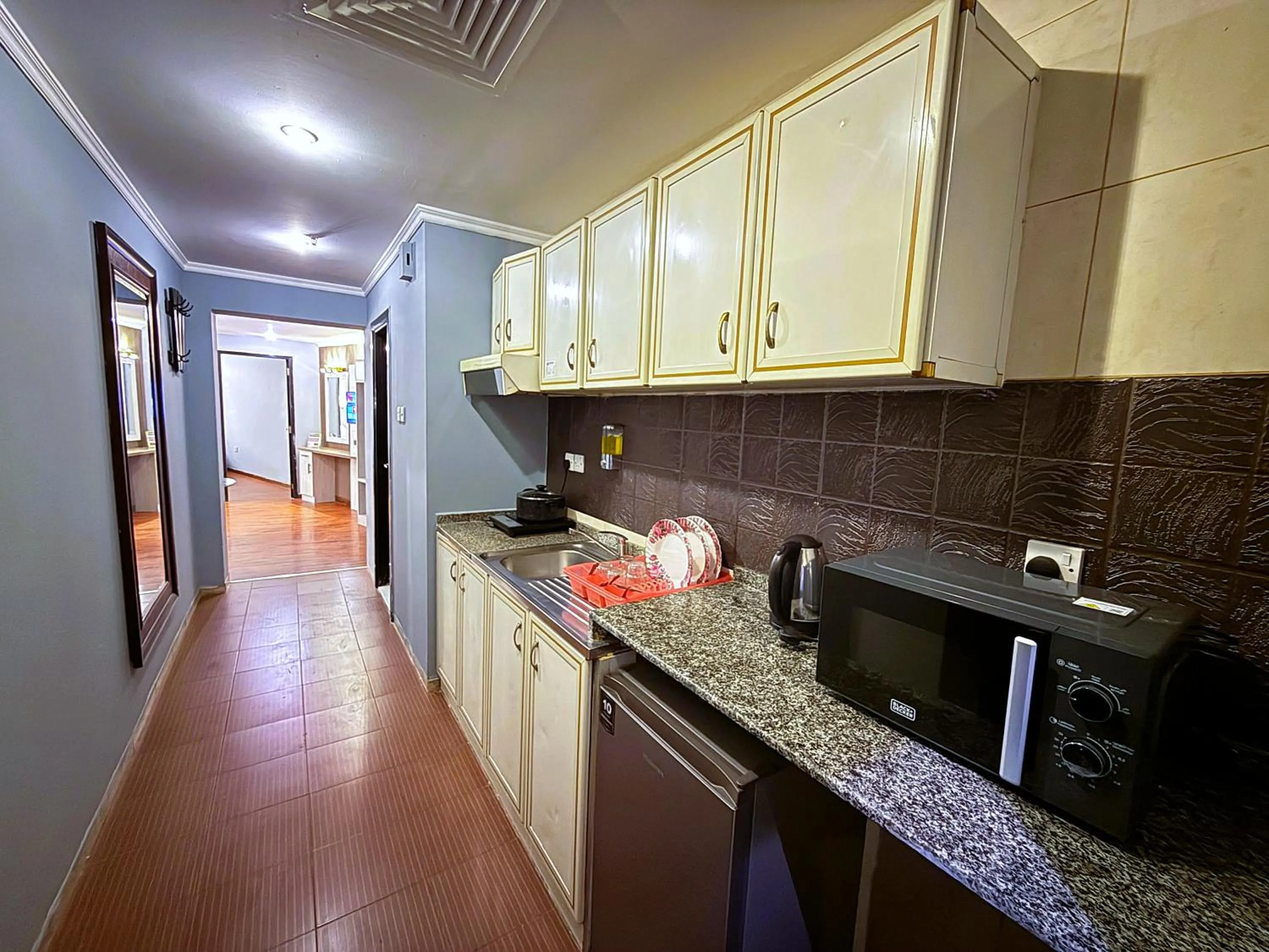 kitchen in Hafez Hotel Apartments - Al Ras Metro Station