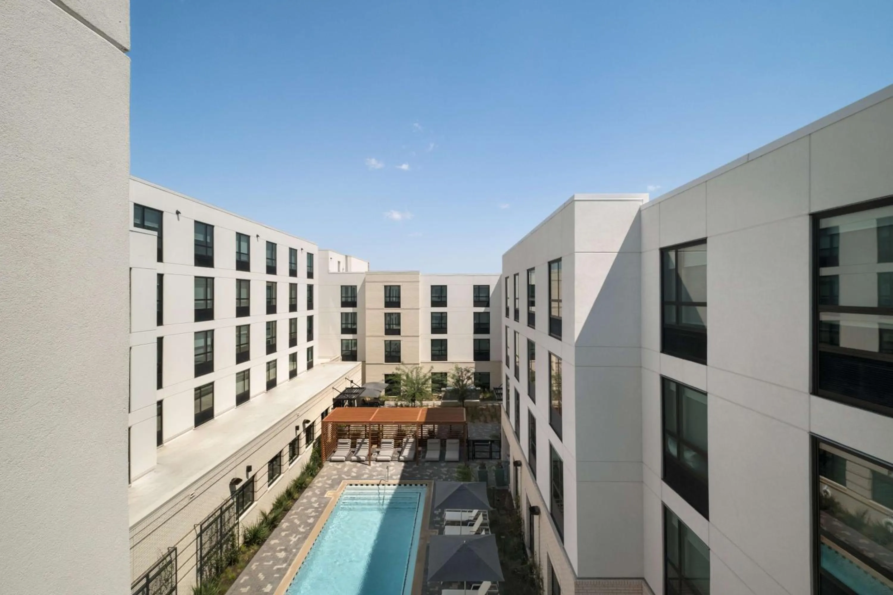 Pool view in Hampton Inn Austin East Side 5th Street