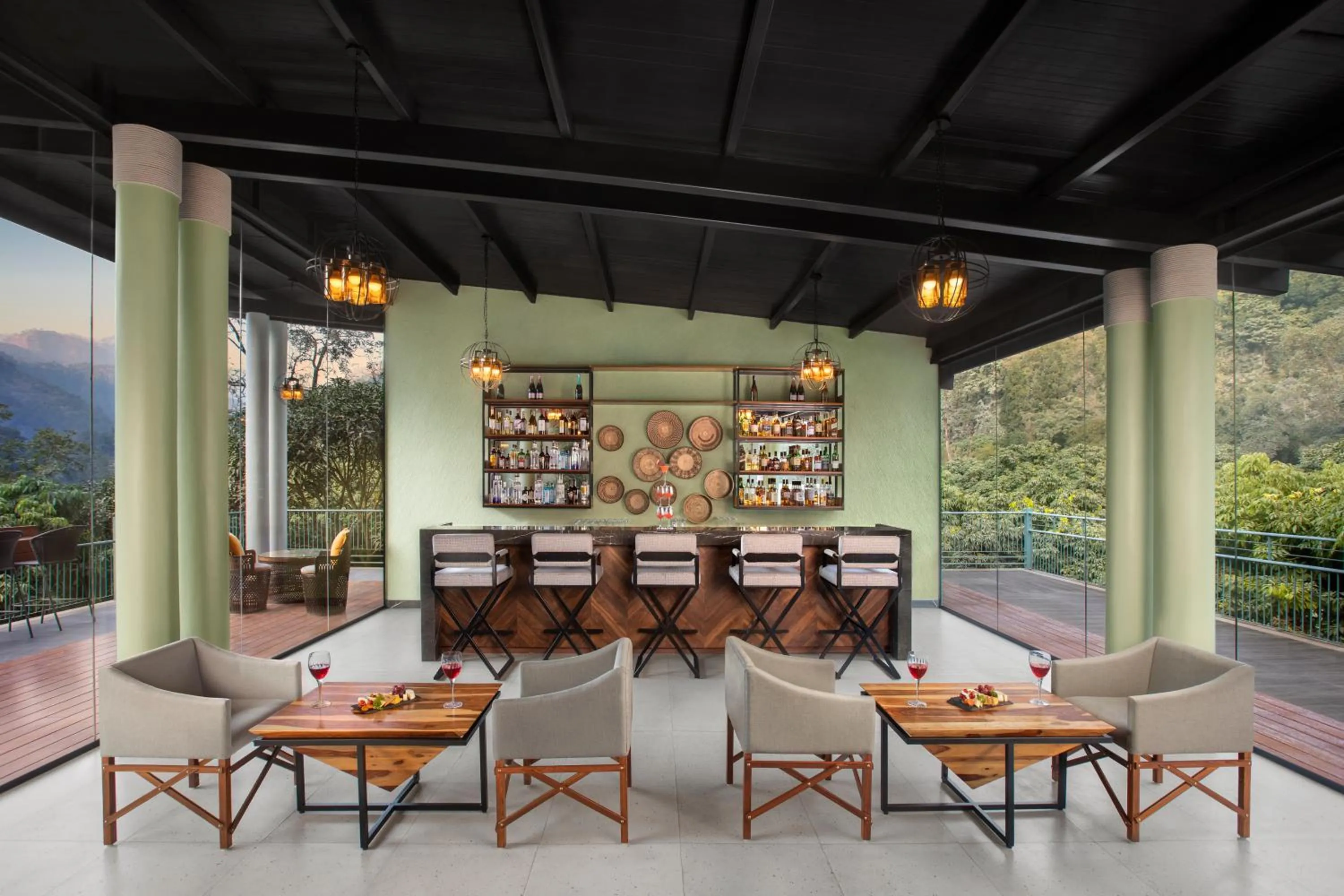 Lounge or bar in Anand Kashi by the Ganges Rishikesh - IHCL Seleqtions