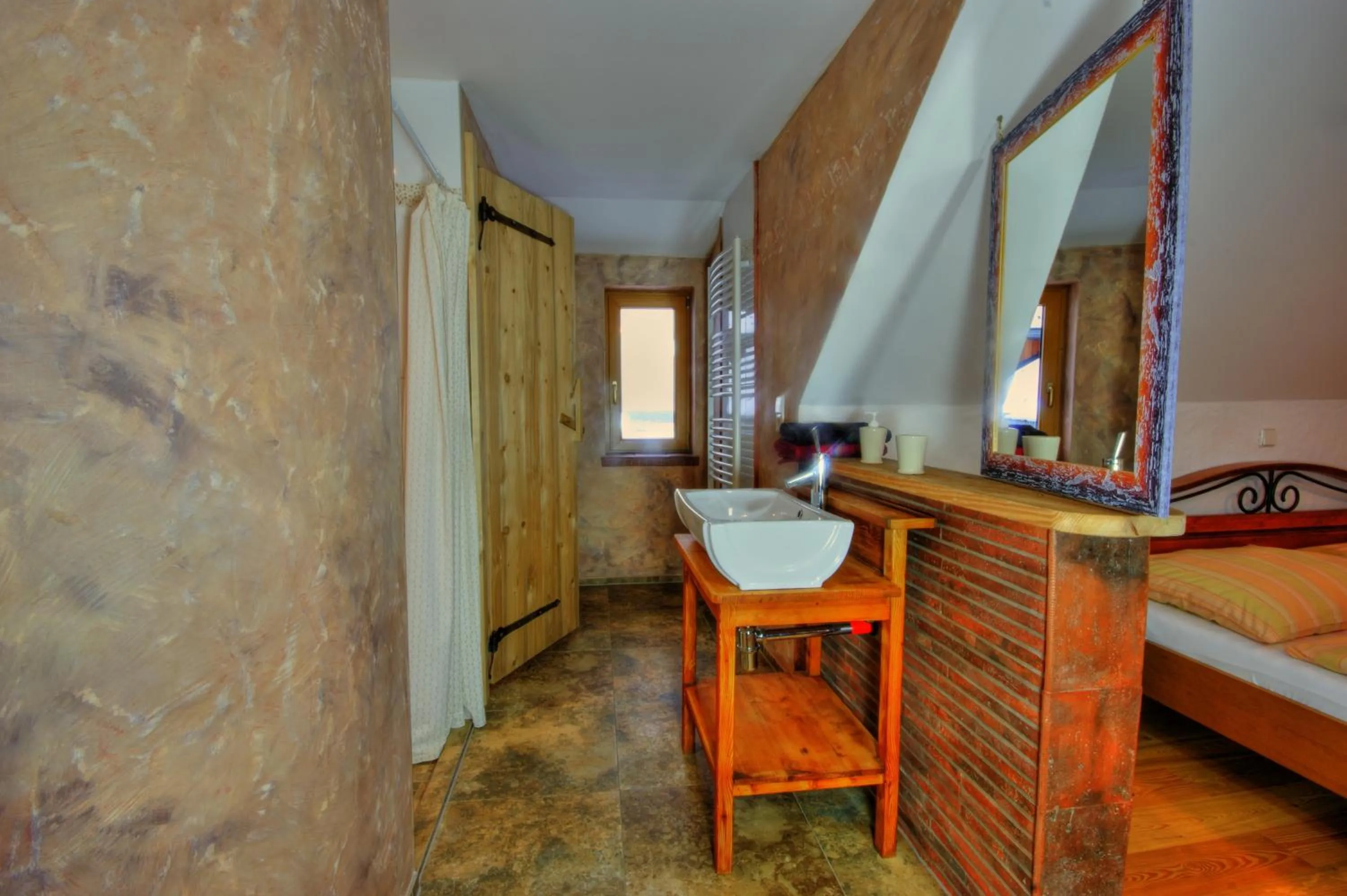 Bathroom, Bed in Ortnerhof Ennstal
