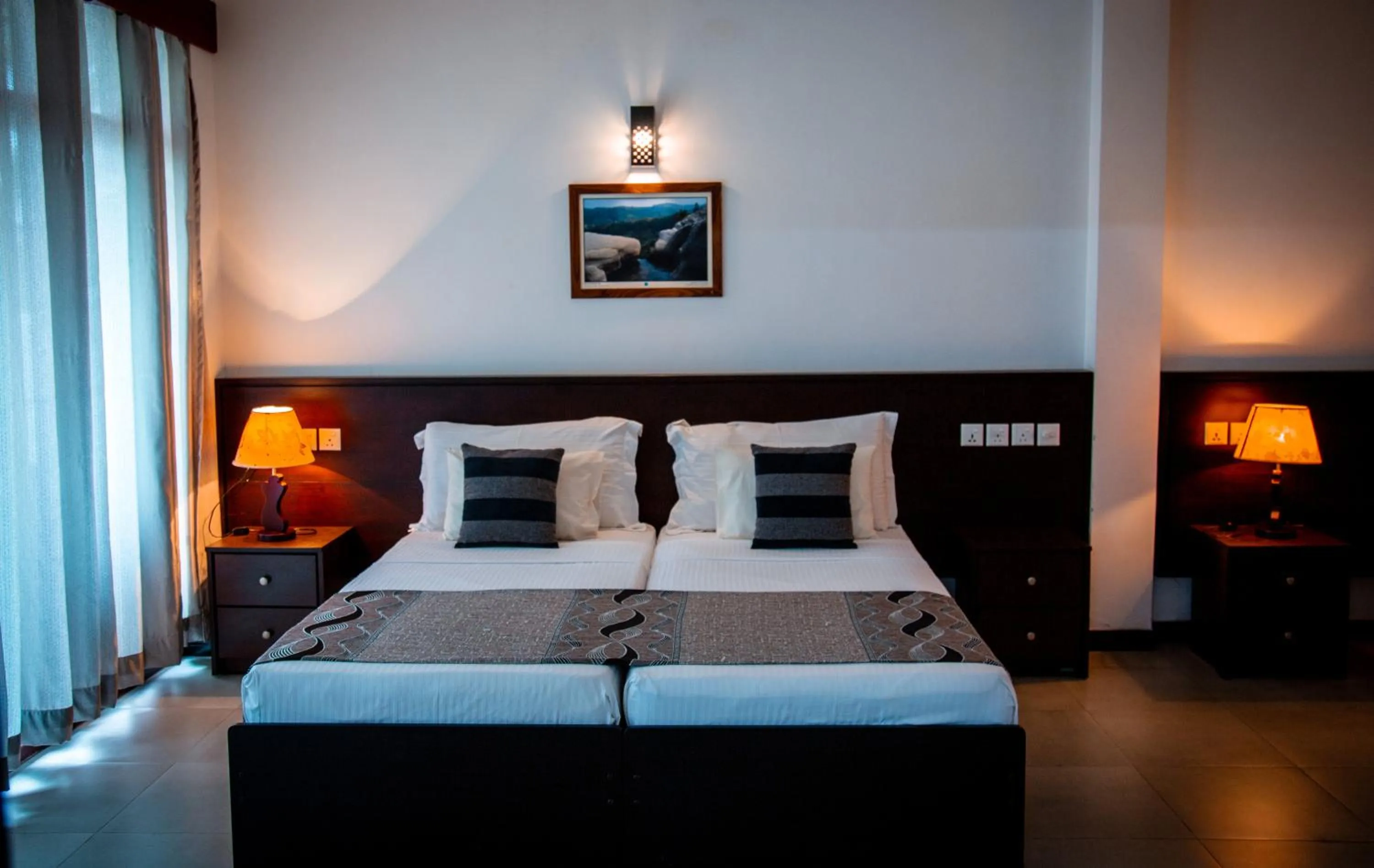 Bed in Riverside Inn Fuji