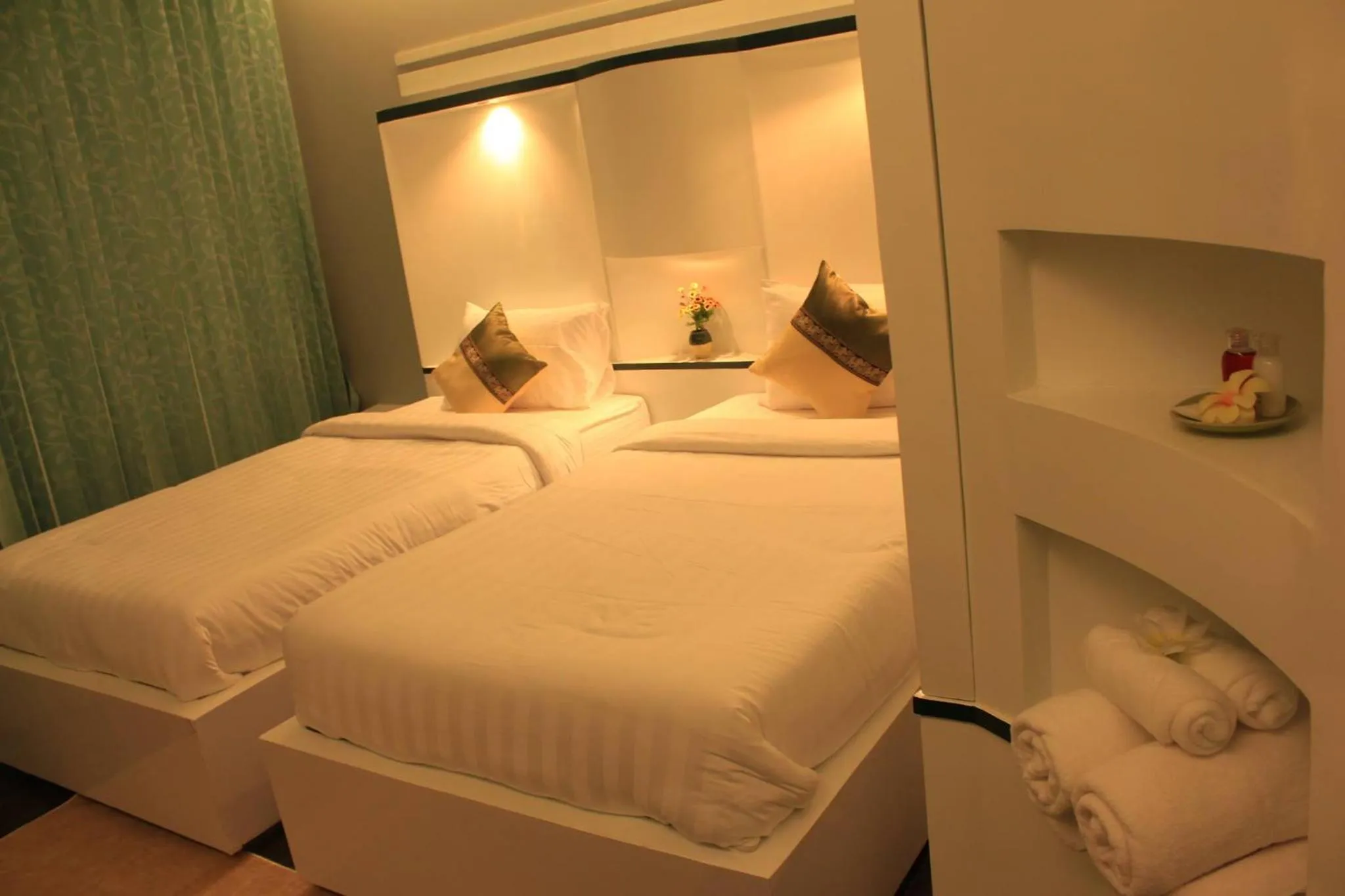 Bed in Saranya River House สรัญญาริเวอร์เฮาส์