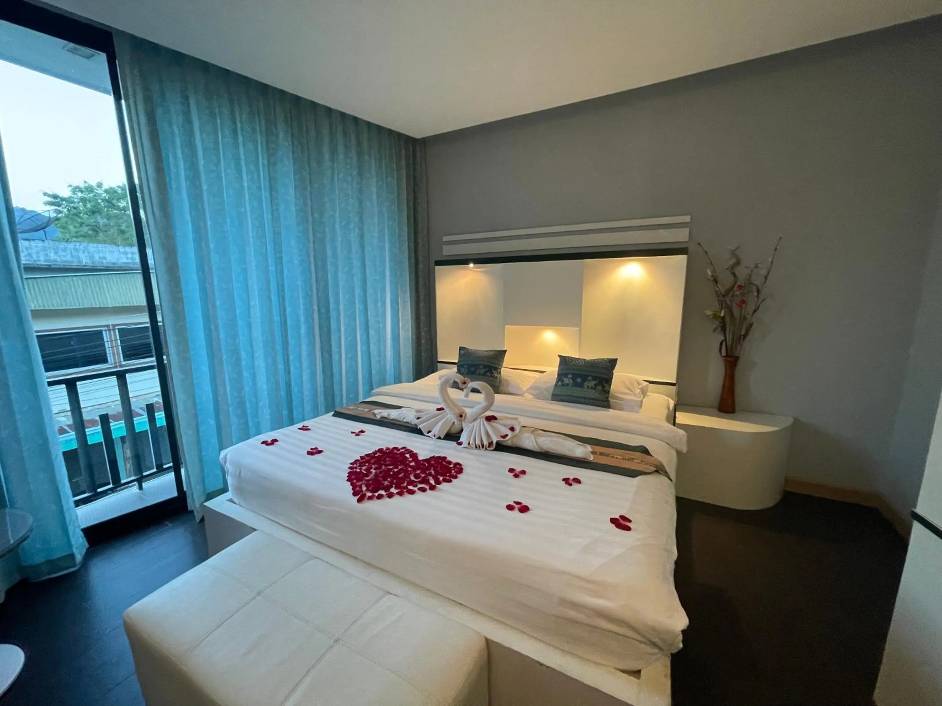 Bed in Saranya River House สรัญญาริเวอร์เฮาส์