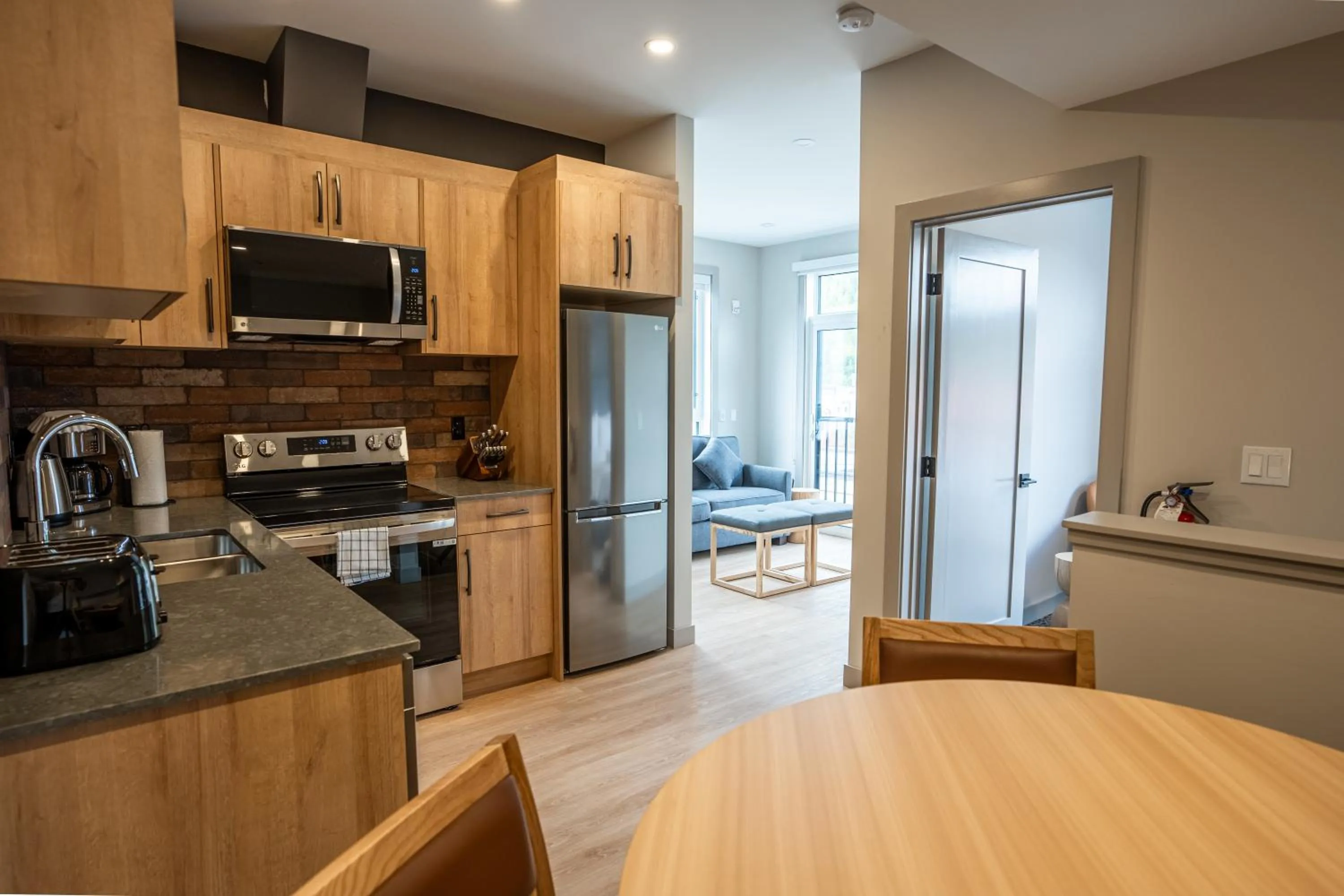 Kitchen or kitchenette in Basecamp Suites Revelstoke