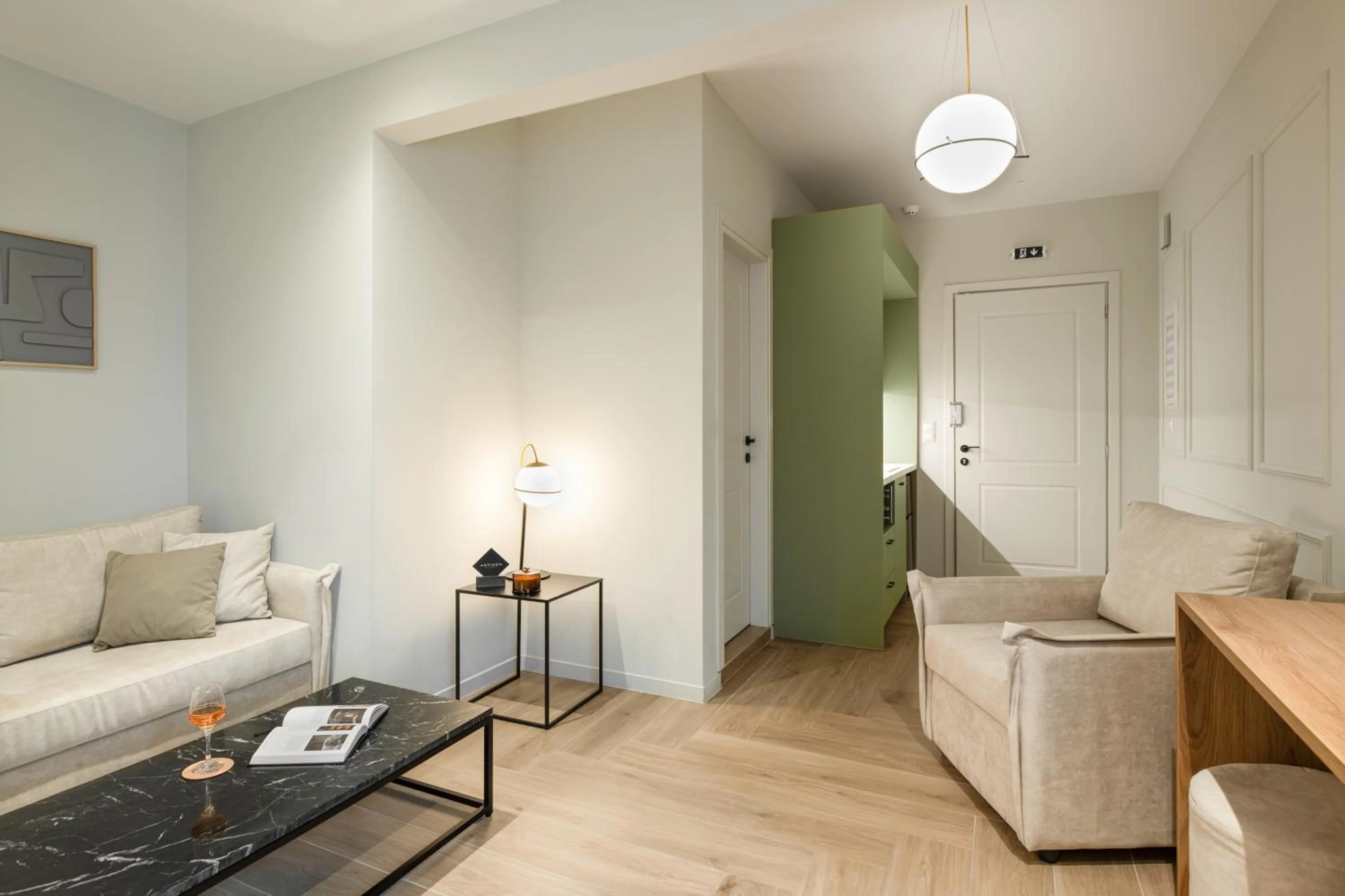 Living room in ASTIKON Xenofontos Suites