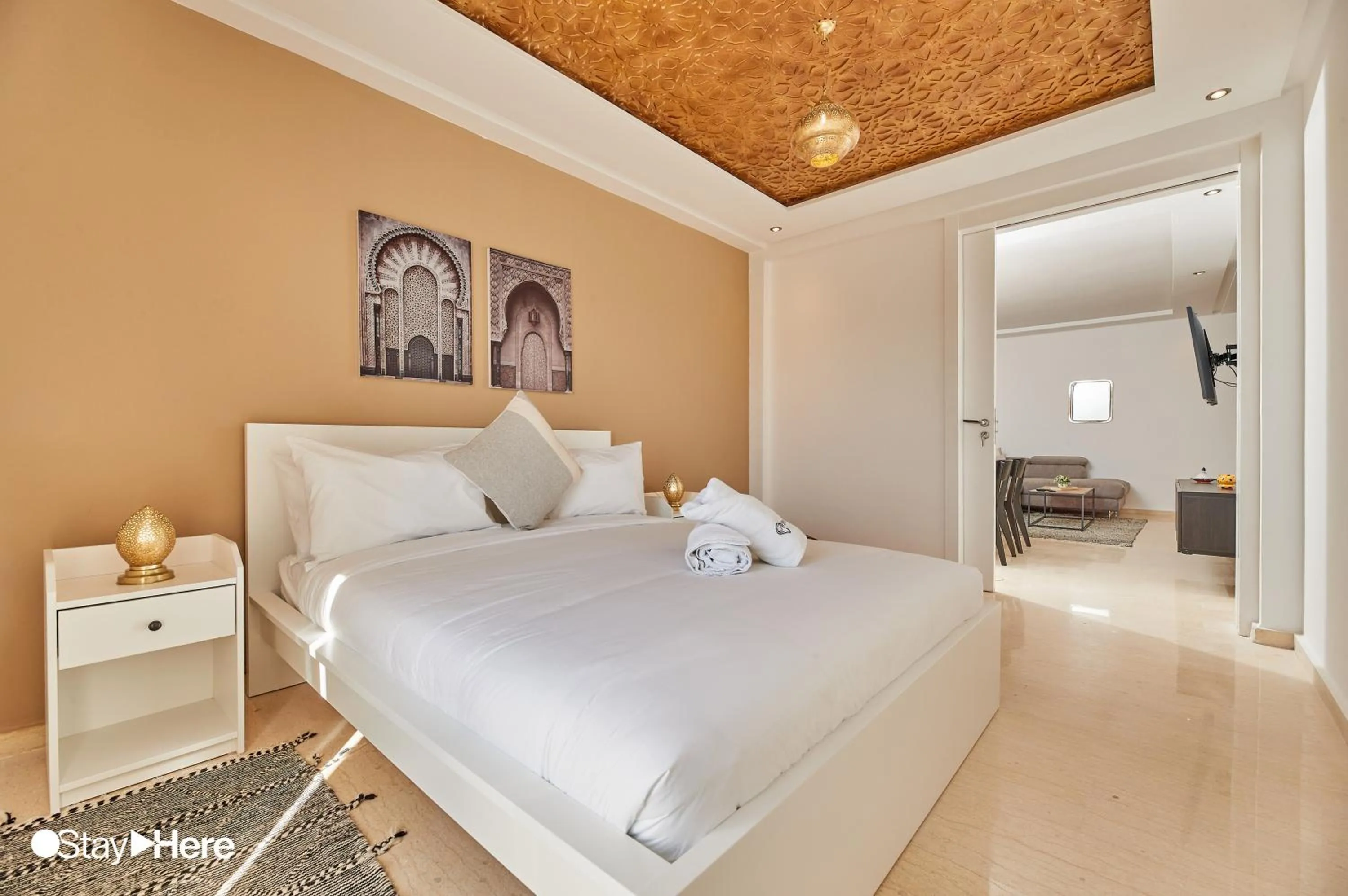 Bedroom, Bed in Stayhere Rabat - Hassan - Authentic Residence