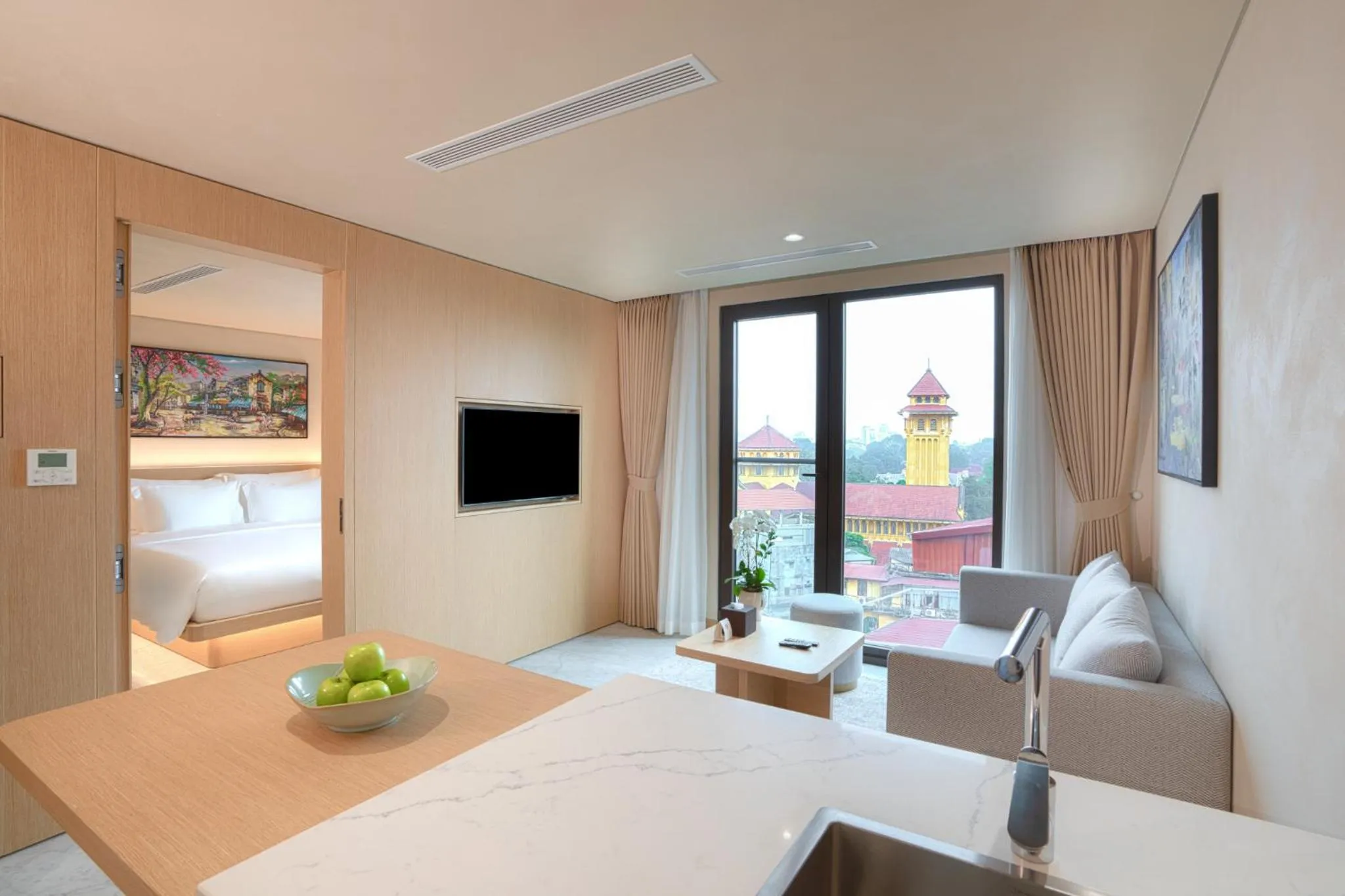 Living room, Bed in The Five Suites Lilas
