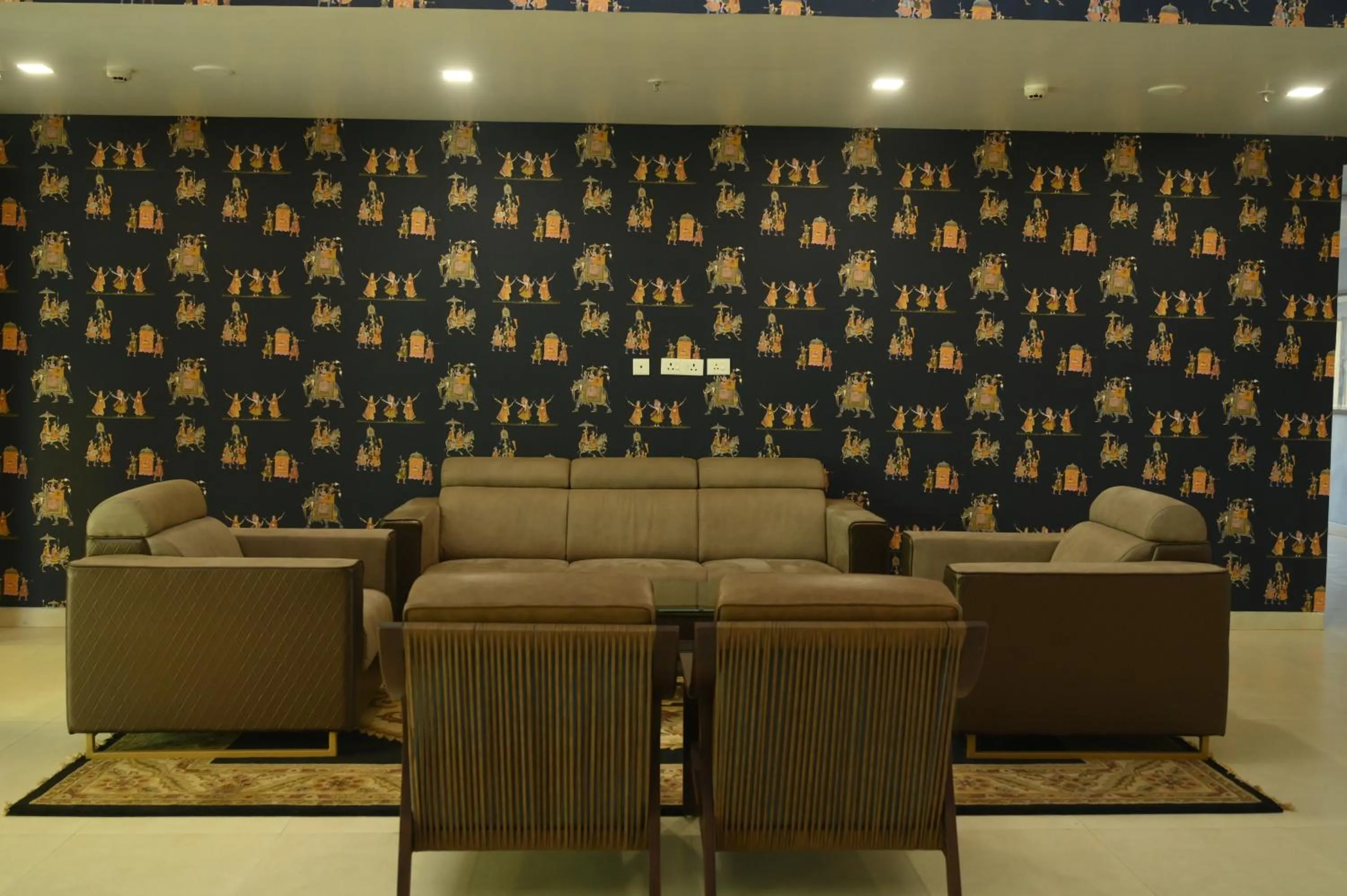 Seating area in Mayfair World Cup Village