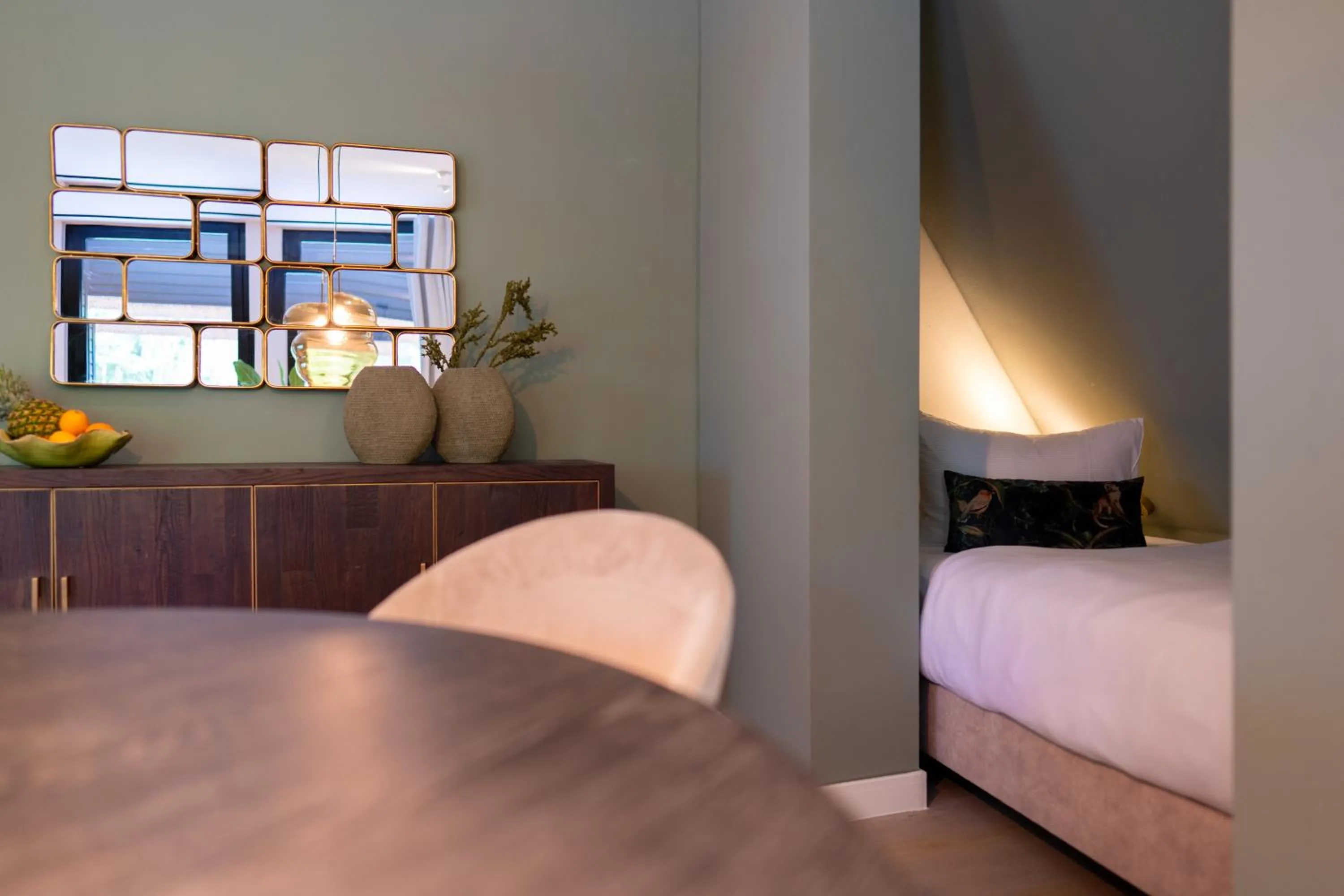 Living room, Bed in Van der Valk Naturresort Drewitz