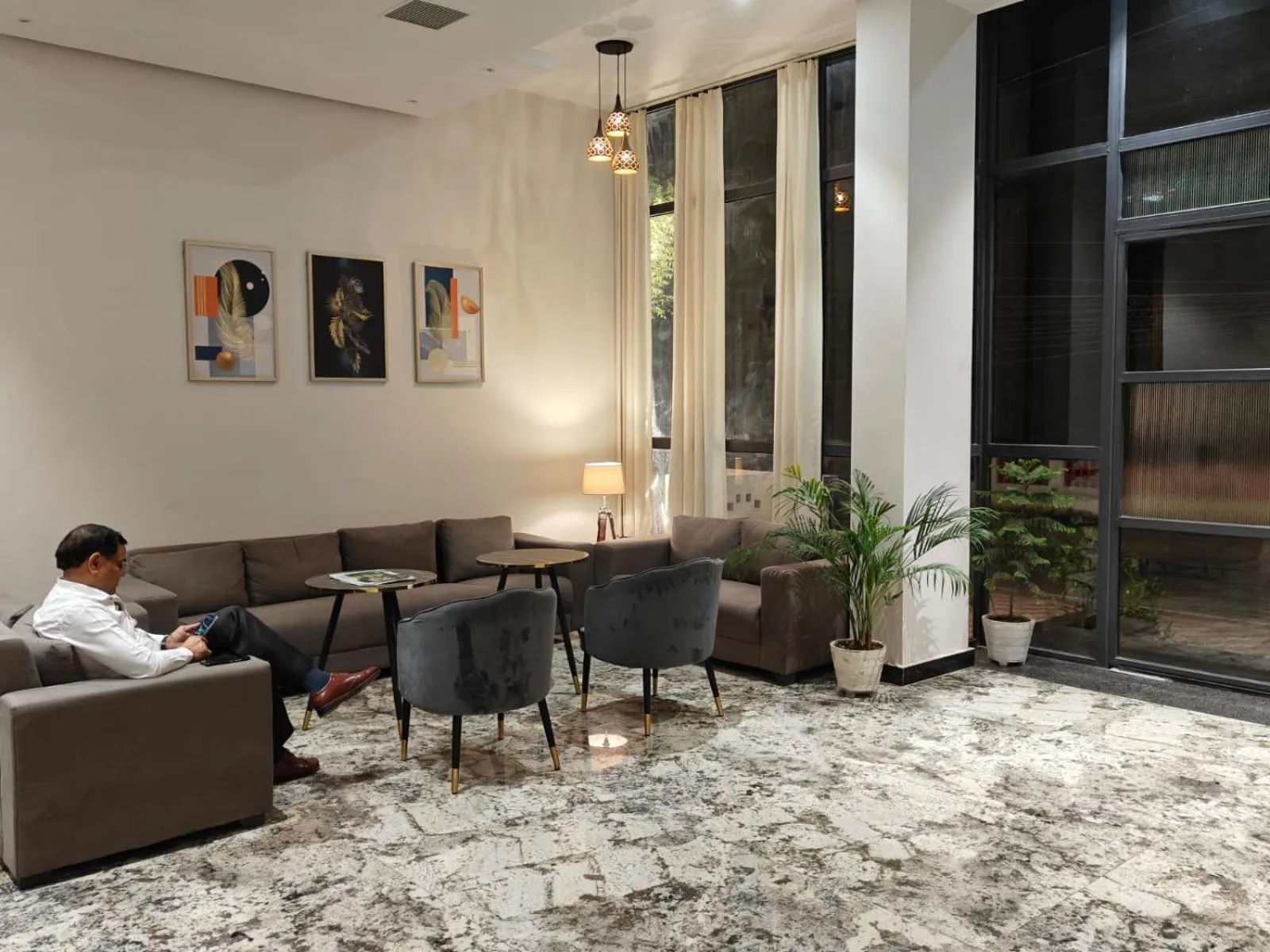 Seating area in Hotel Basant Sarovar