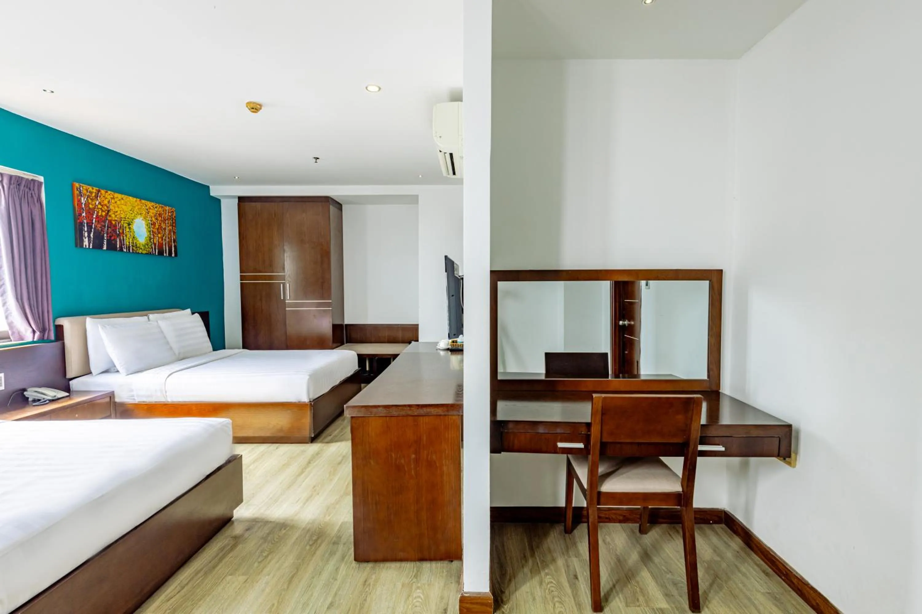 Bed in Golden Sun Apartment by New Sky Travel