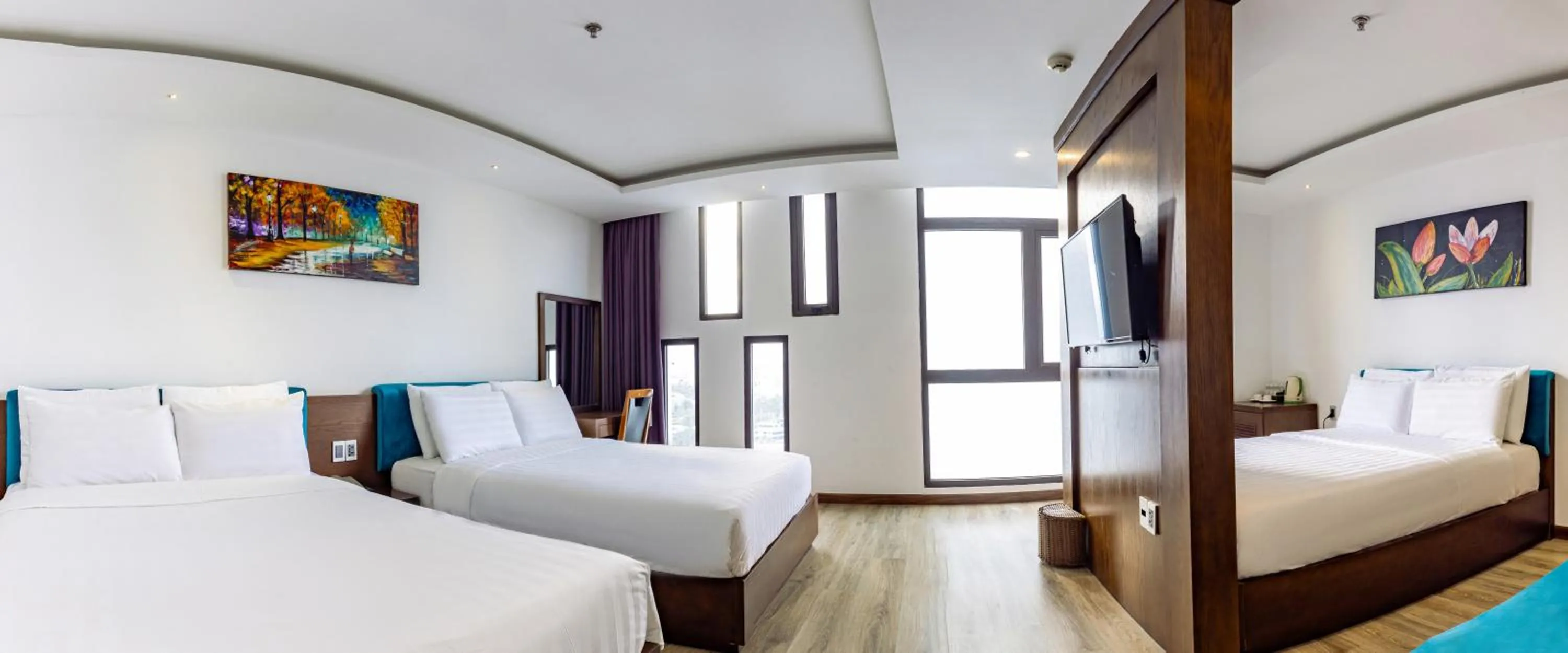 Bed in Golden Sun Apartment by New Sky Travel