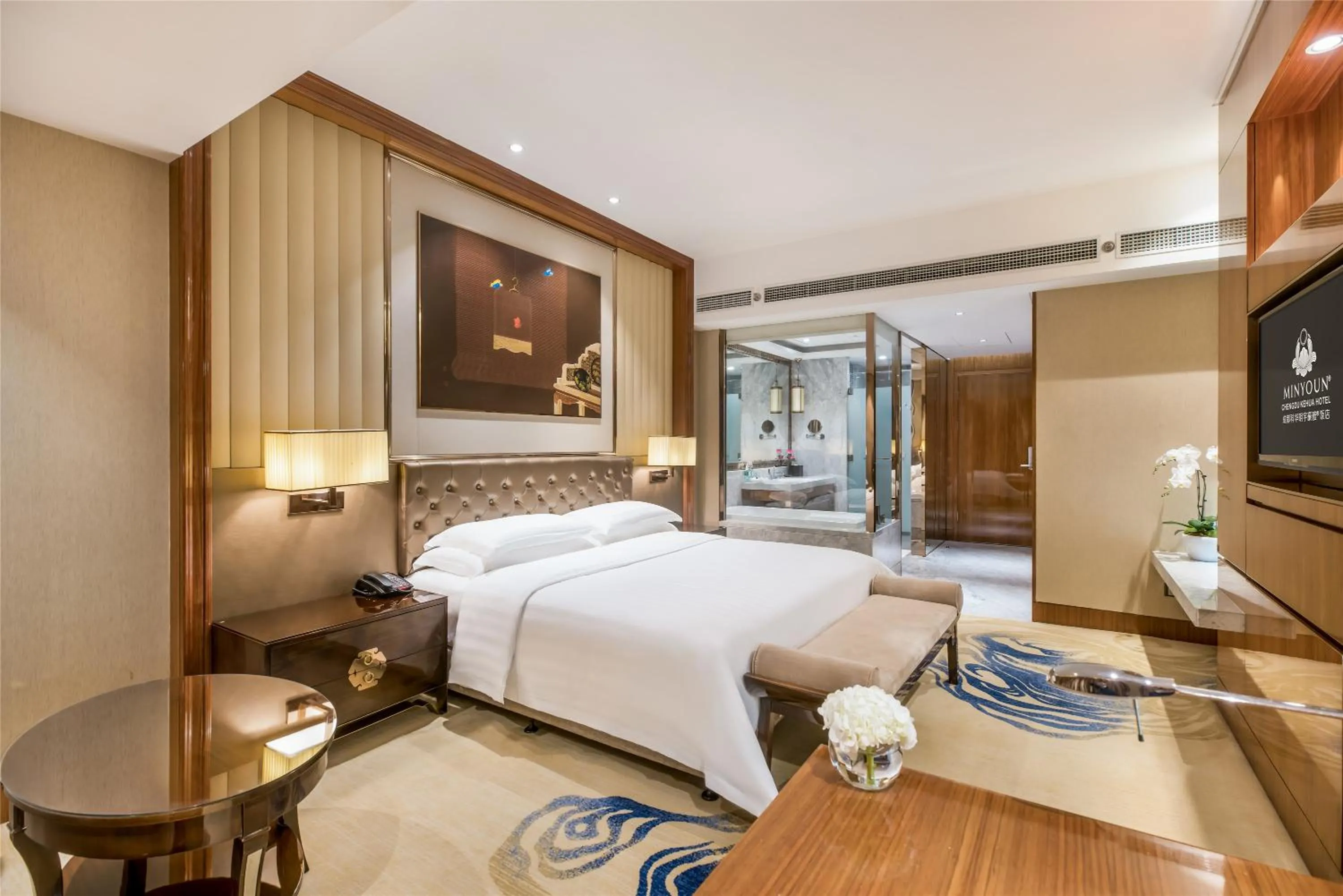 Bed in Minyoun Chengdu Kehua Hotel – Member of Preferred Hotels & Resorts