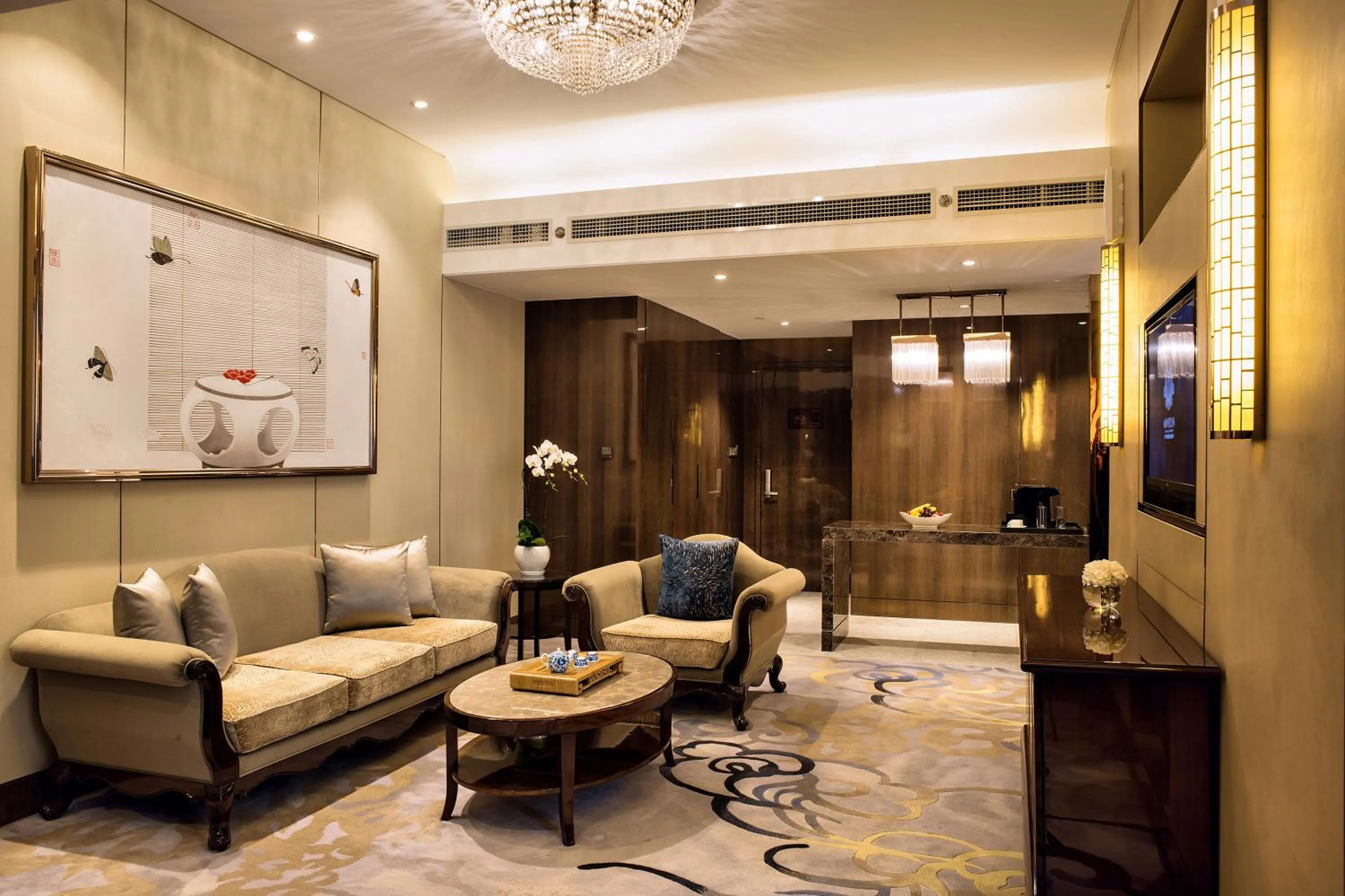 Living room in Minyoun Chengdu Kehua Hotel – Member of Preferred Hotels & Resorts