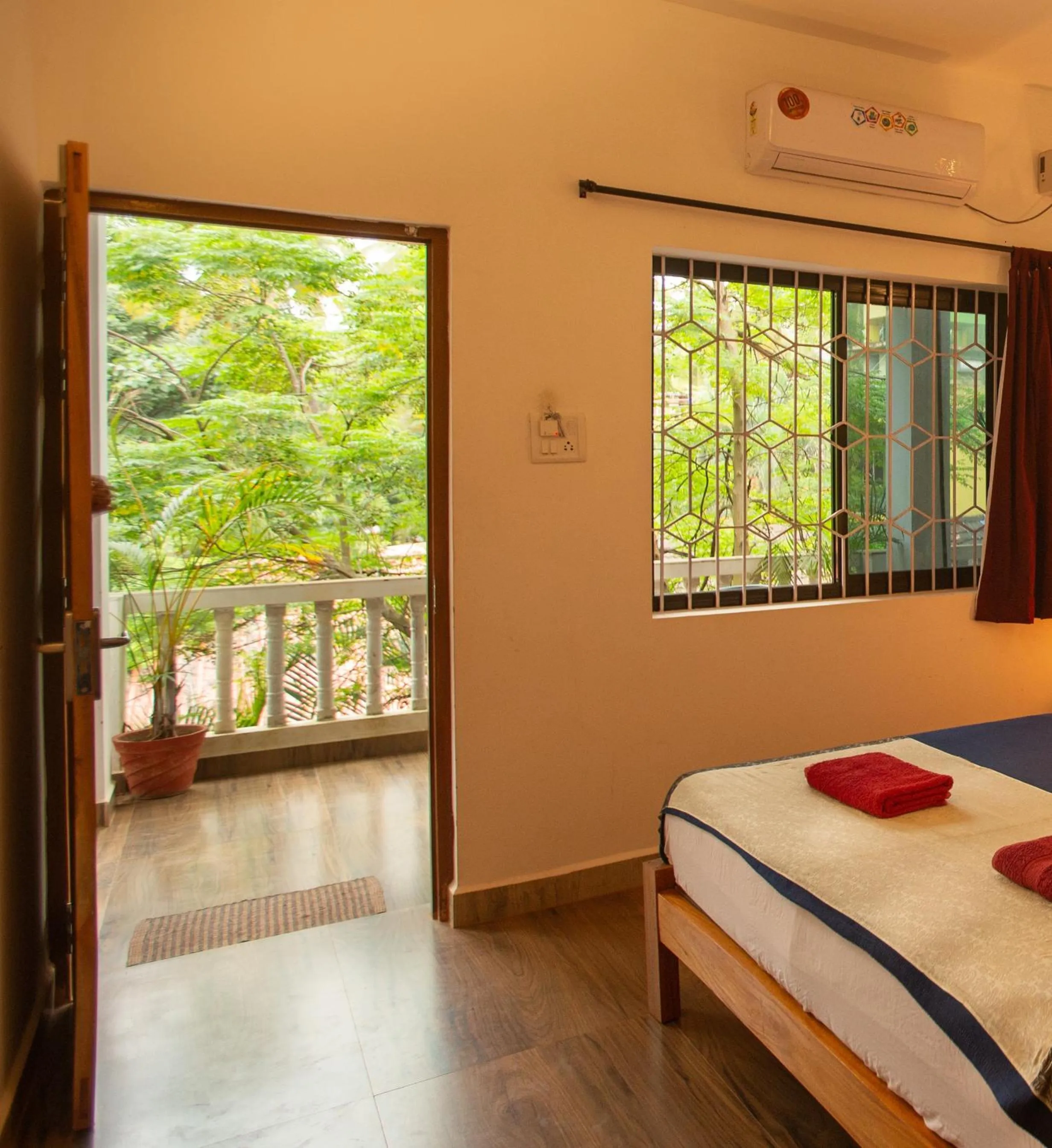 View (from property/room), Bed in Crystall Goa Palolem
