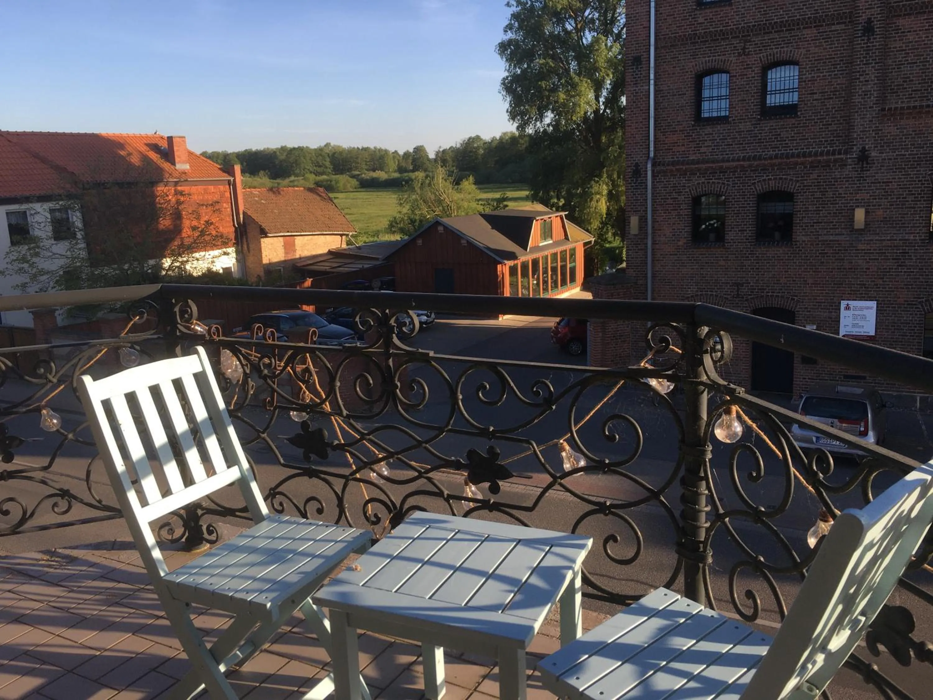 Balcony/Terrace in B&B Mühlenvilla am Bützower Hafen