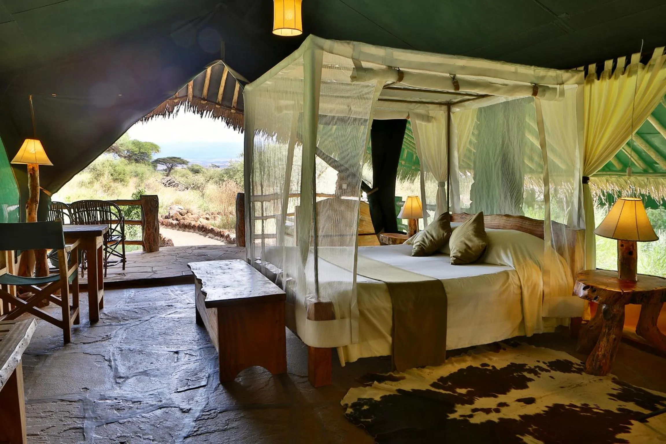 Bed in Kibo Safari Camp