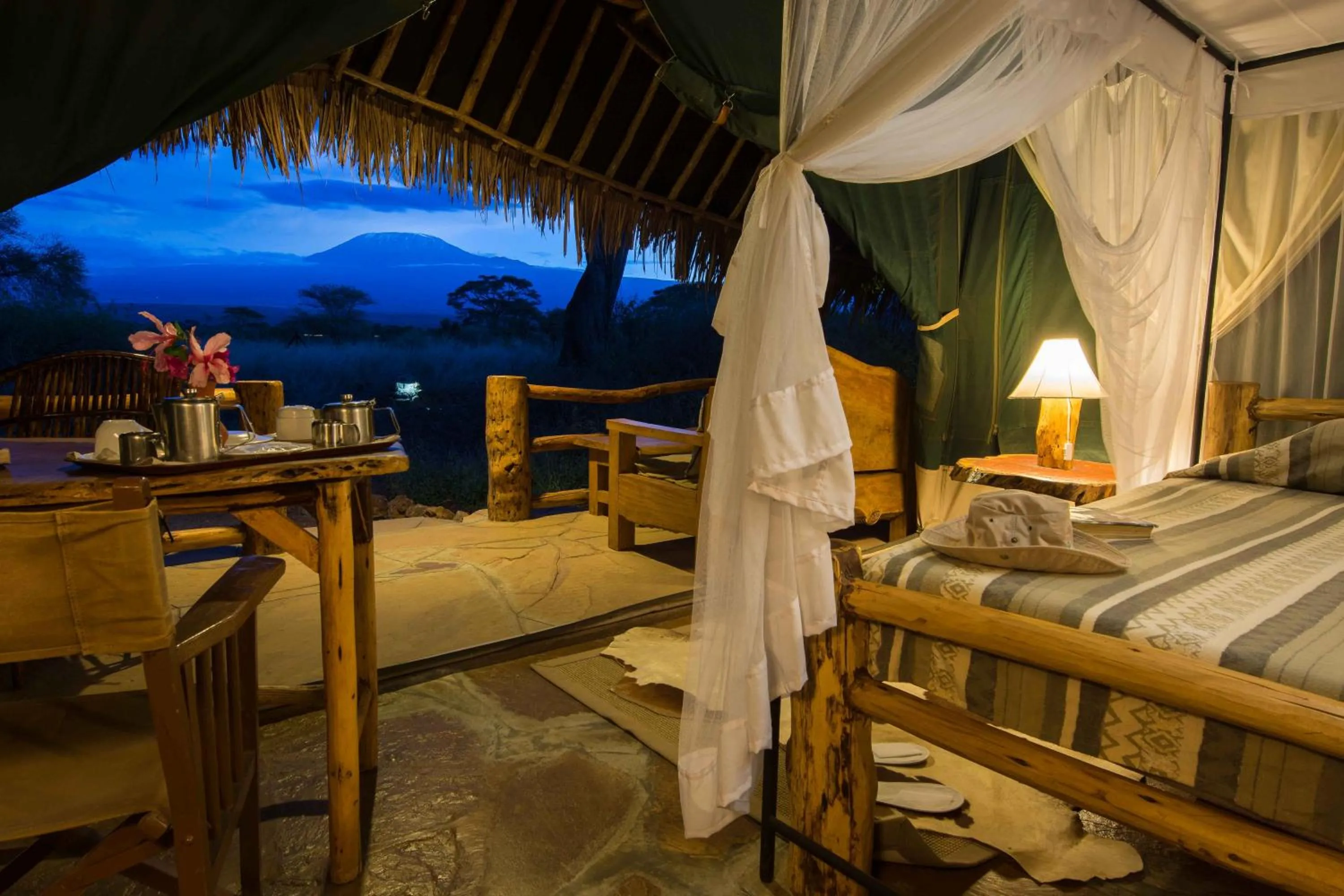 Nearby landmark, Bed in Kibo Safari Camp