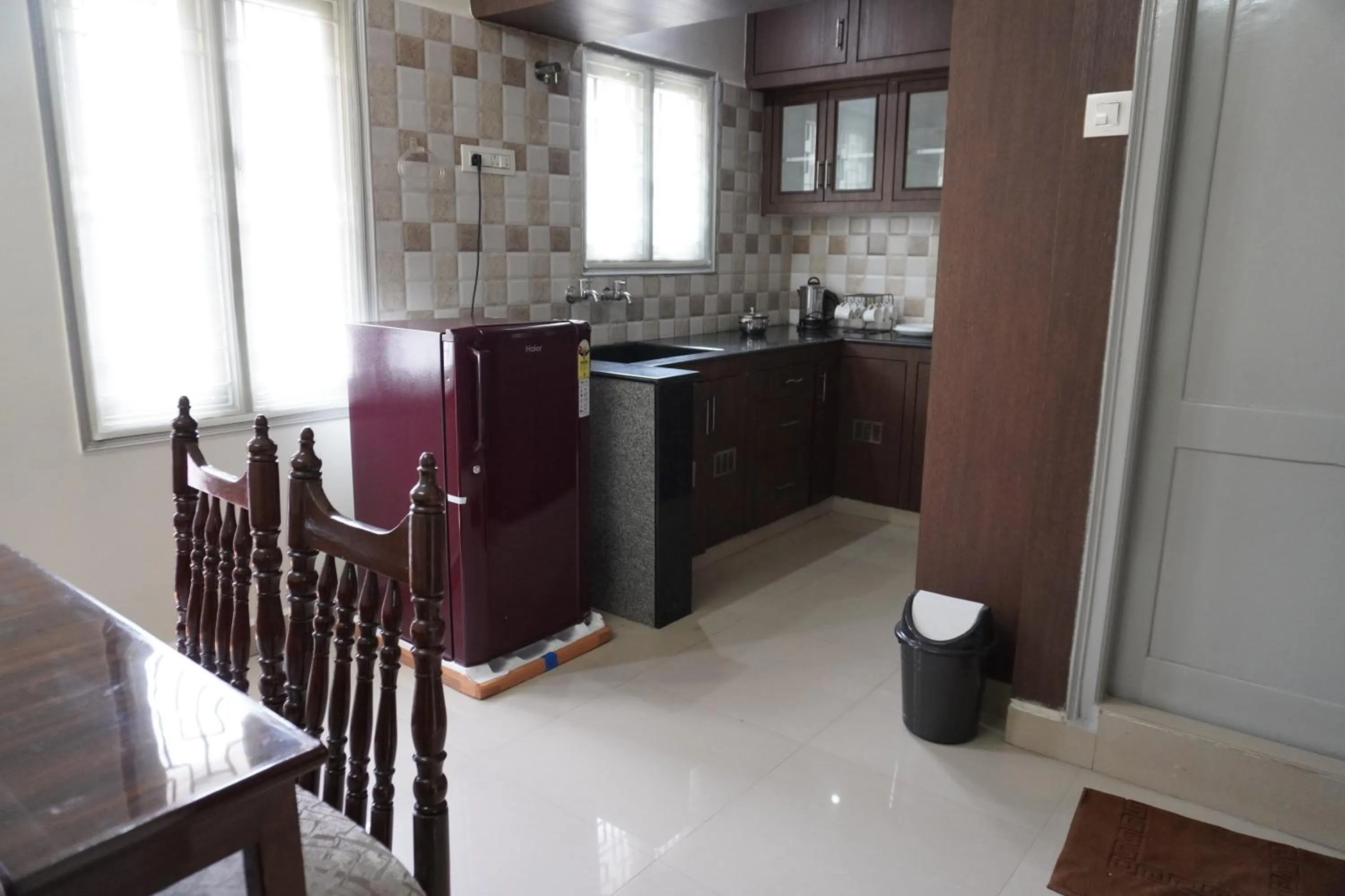 Kitchen or kitchenette in ABS Home Stay, 2Bed room AC Flats,Tirupati