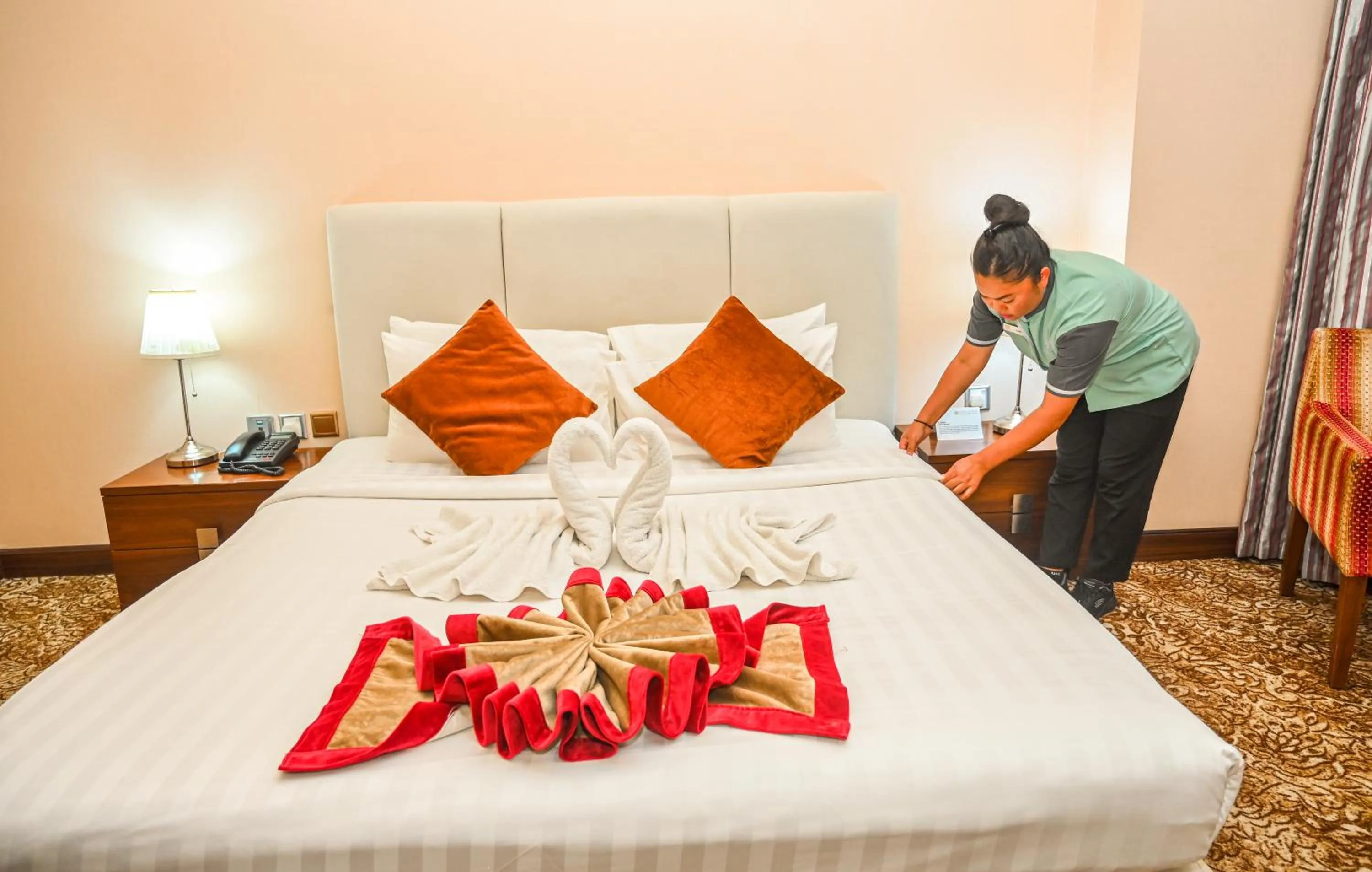 Bed in GREEN GARDEN HOTEL