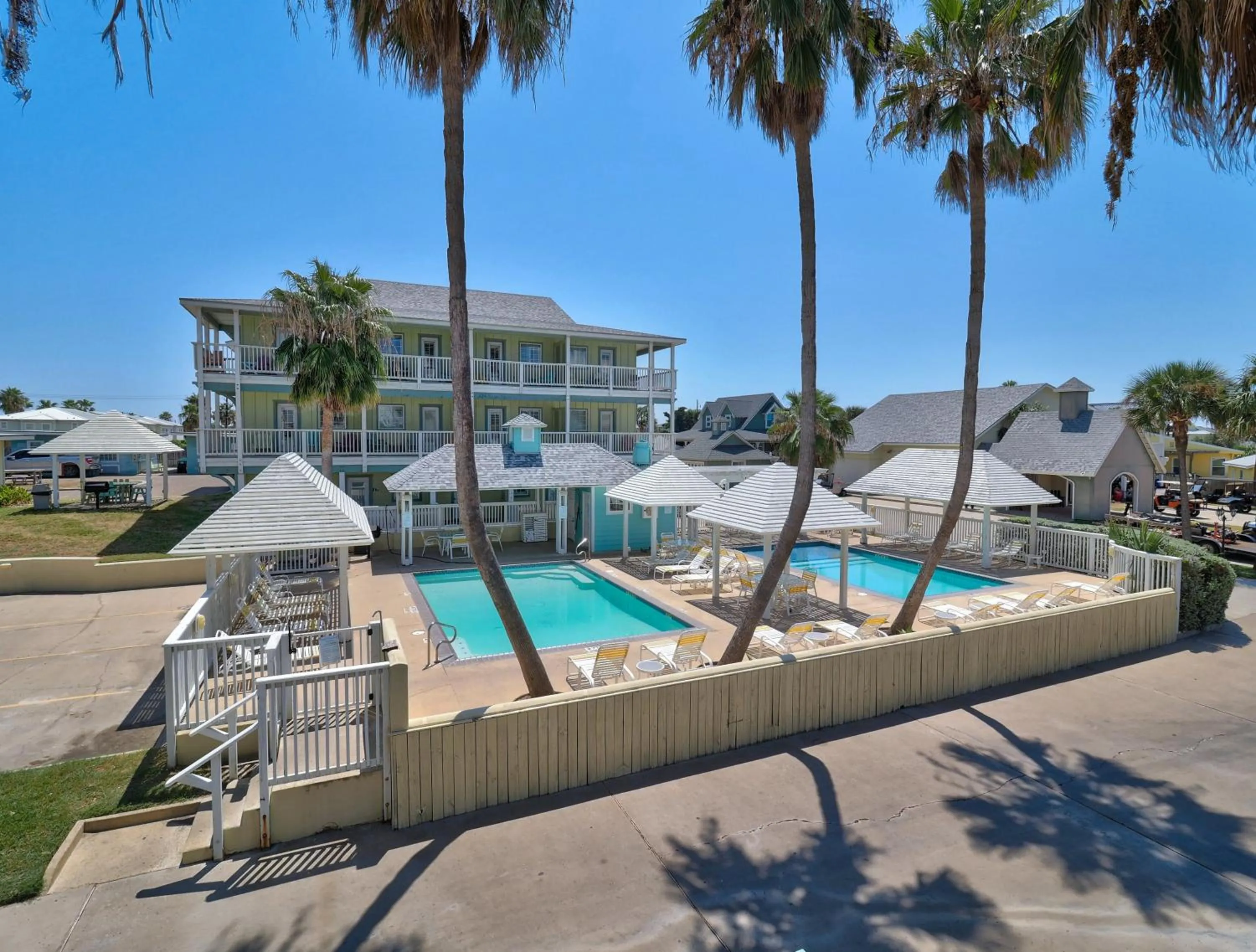 Property building in Seashell Village Resort near the beach with kitchens