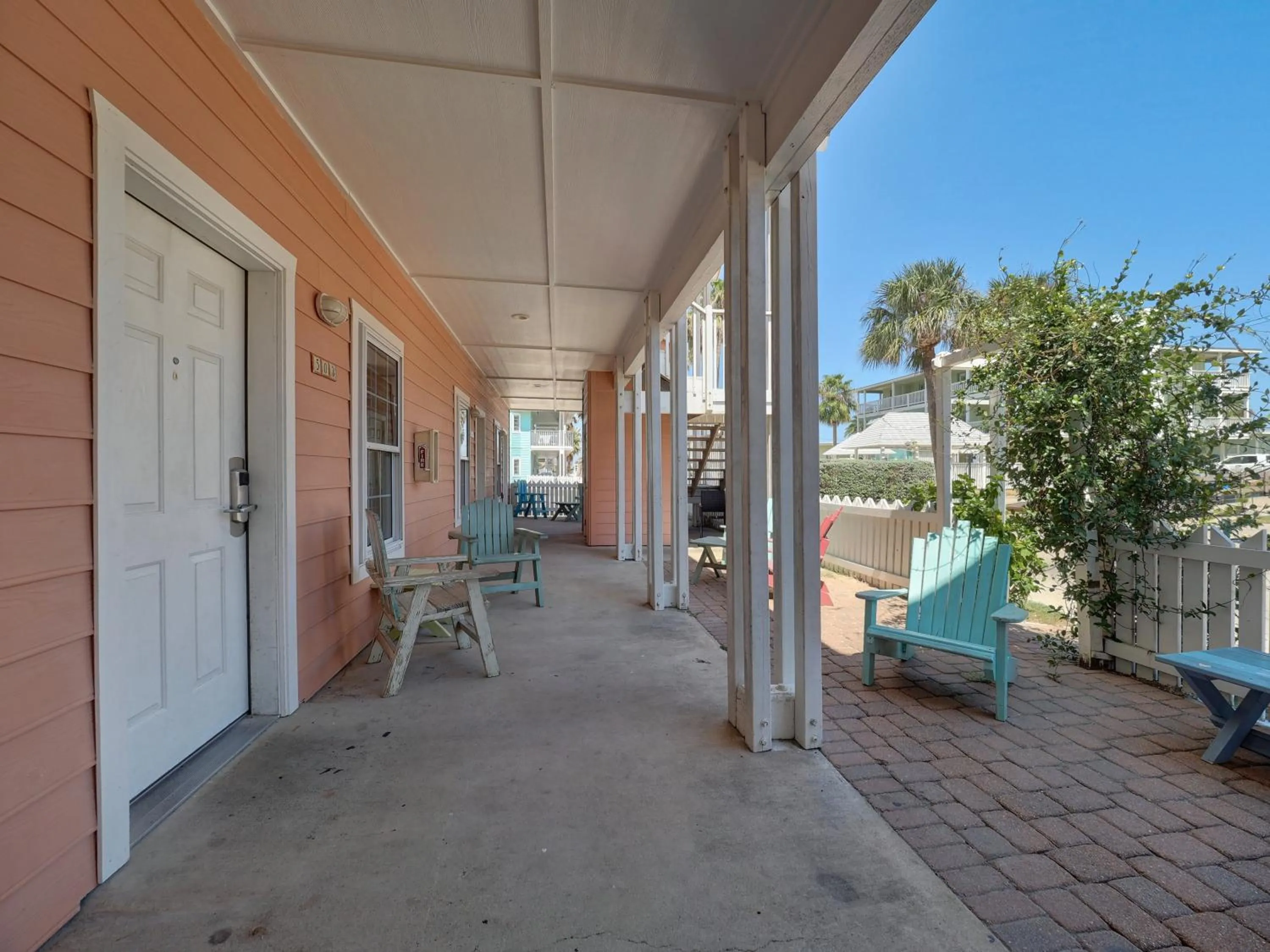 Property building in Seashell Village Resort near the beach with kitchens