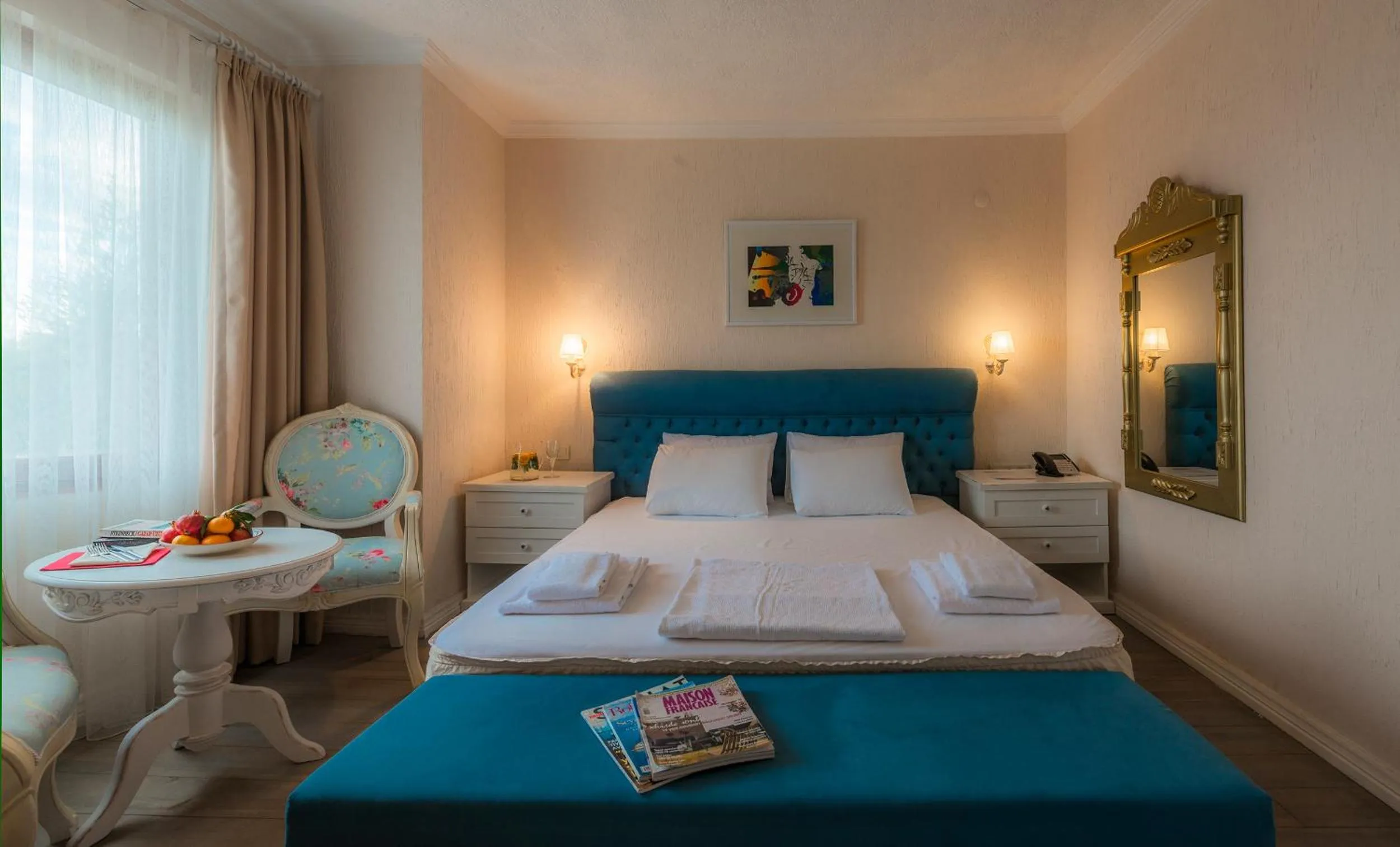 Decorative detail, Bed in Aeneas Hotel