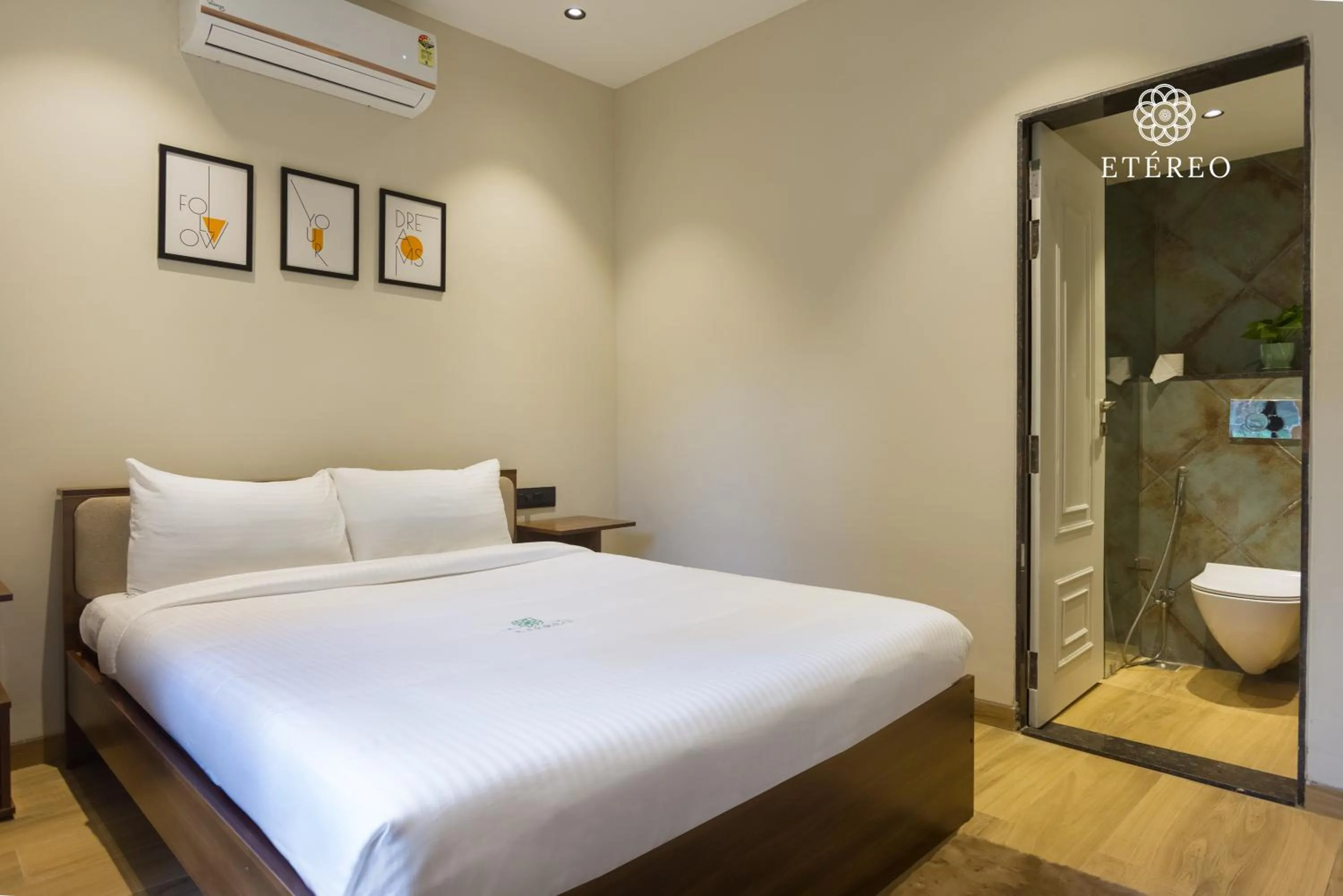 Bed in Etereo Stays, Luxury Premium Apartments Baga, Arpora, Goa