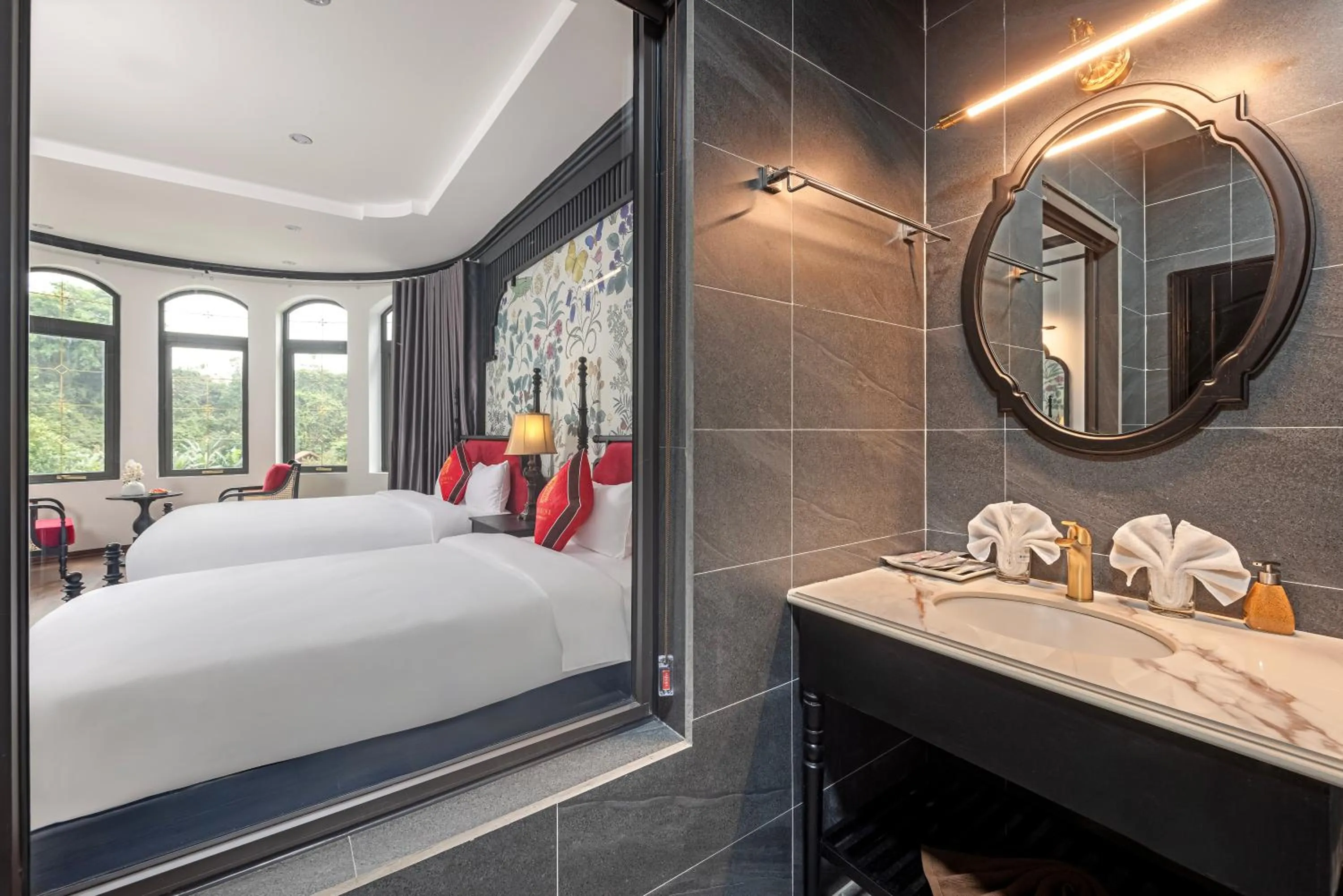 Bathroom, Bed in Indochine Boutique Hotel Ninh Bình