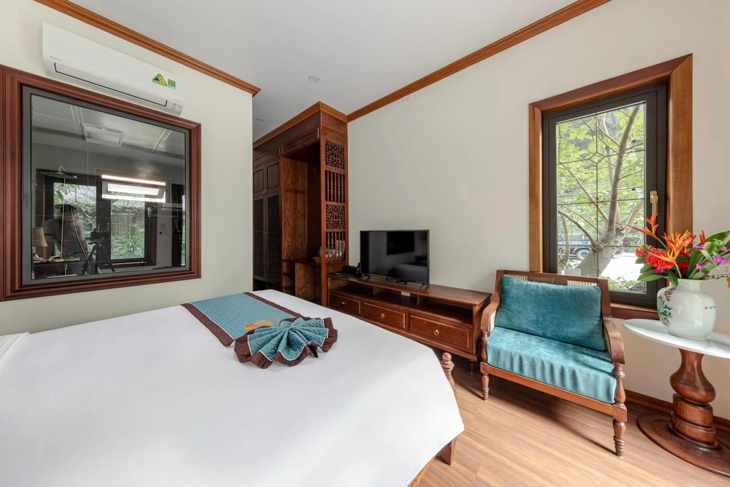 Bed in Indochine Boutique Hotel Ninh Bình