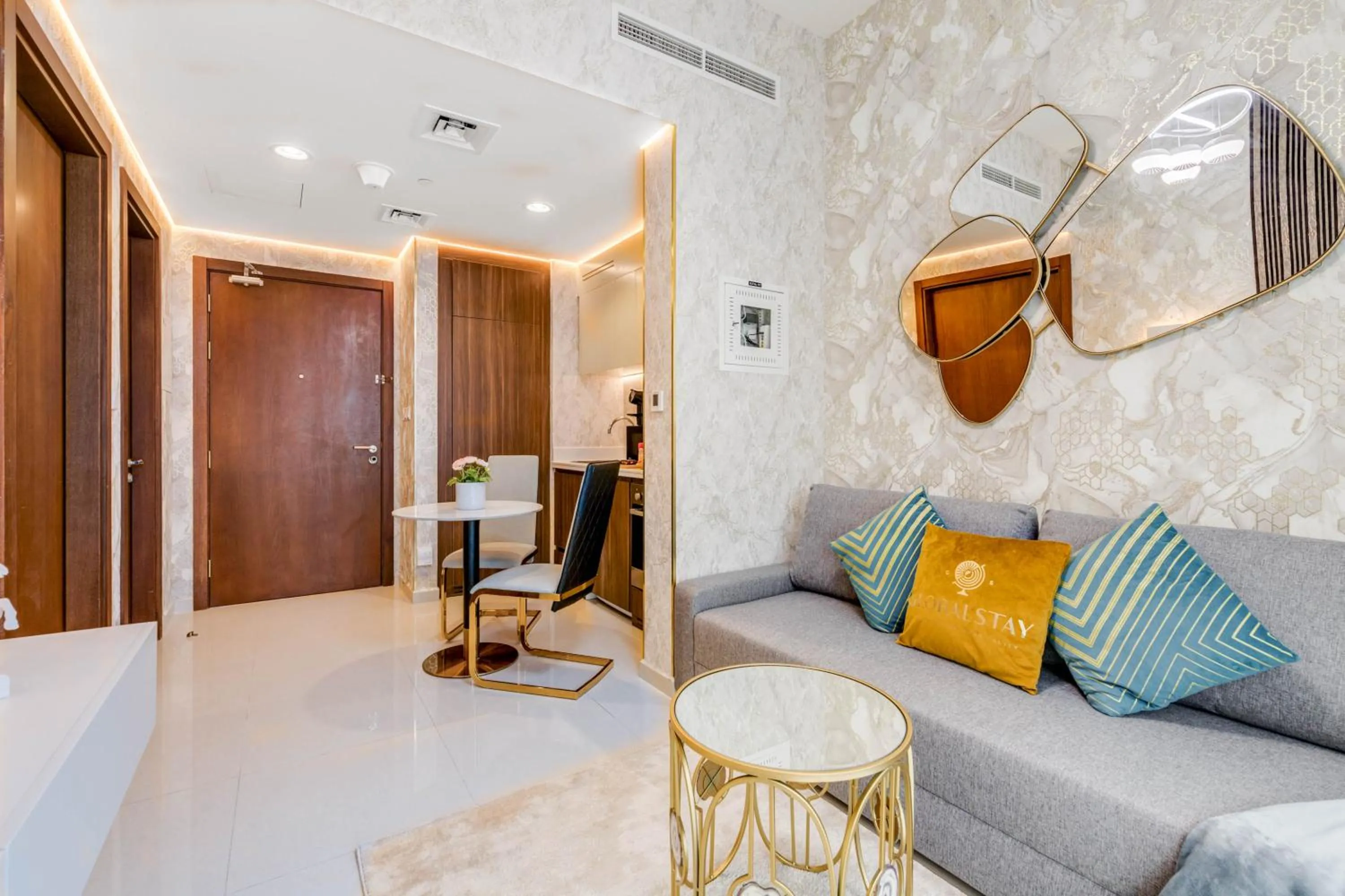 Living room in GLOBALSTAY. Luxury Apartments Near The Dubai Canal