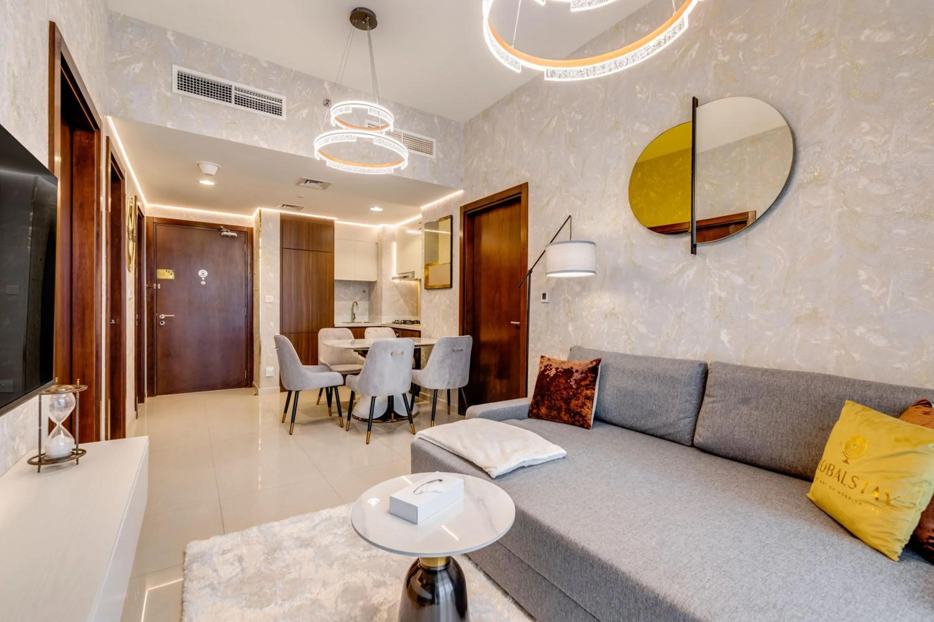 Living room in GLOBALSTAY. Luxury Apartments Near The Dubai Canal