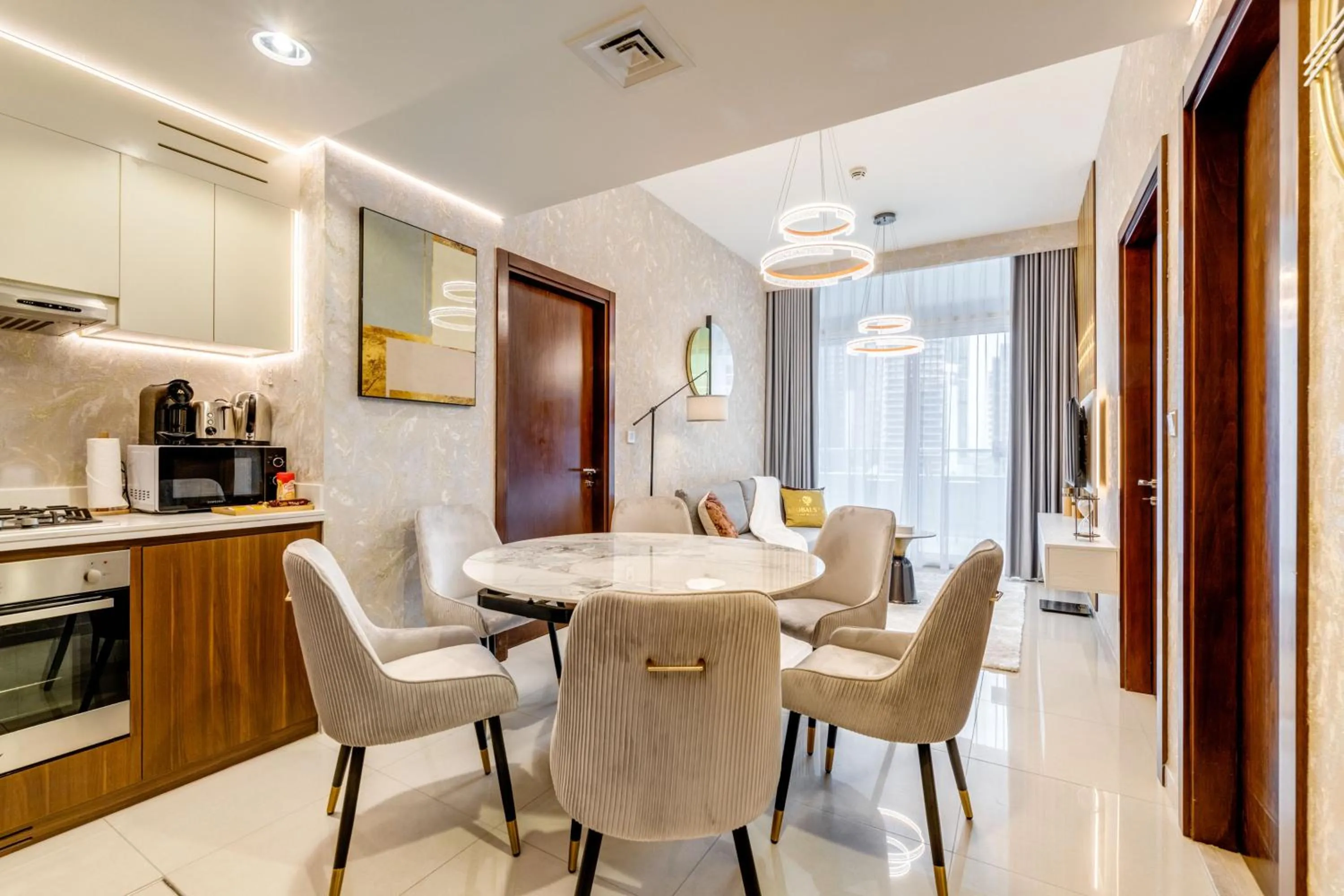 Living room in GLOBALSTAY. Luxury Apartments Near The Dubai Canal