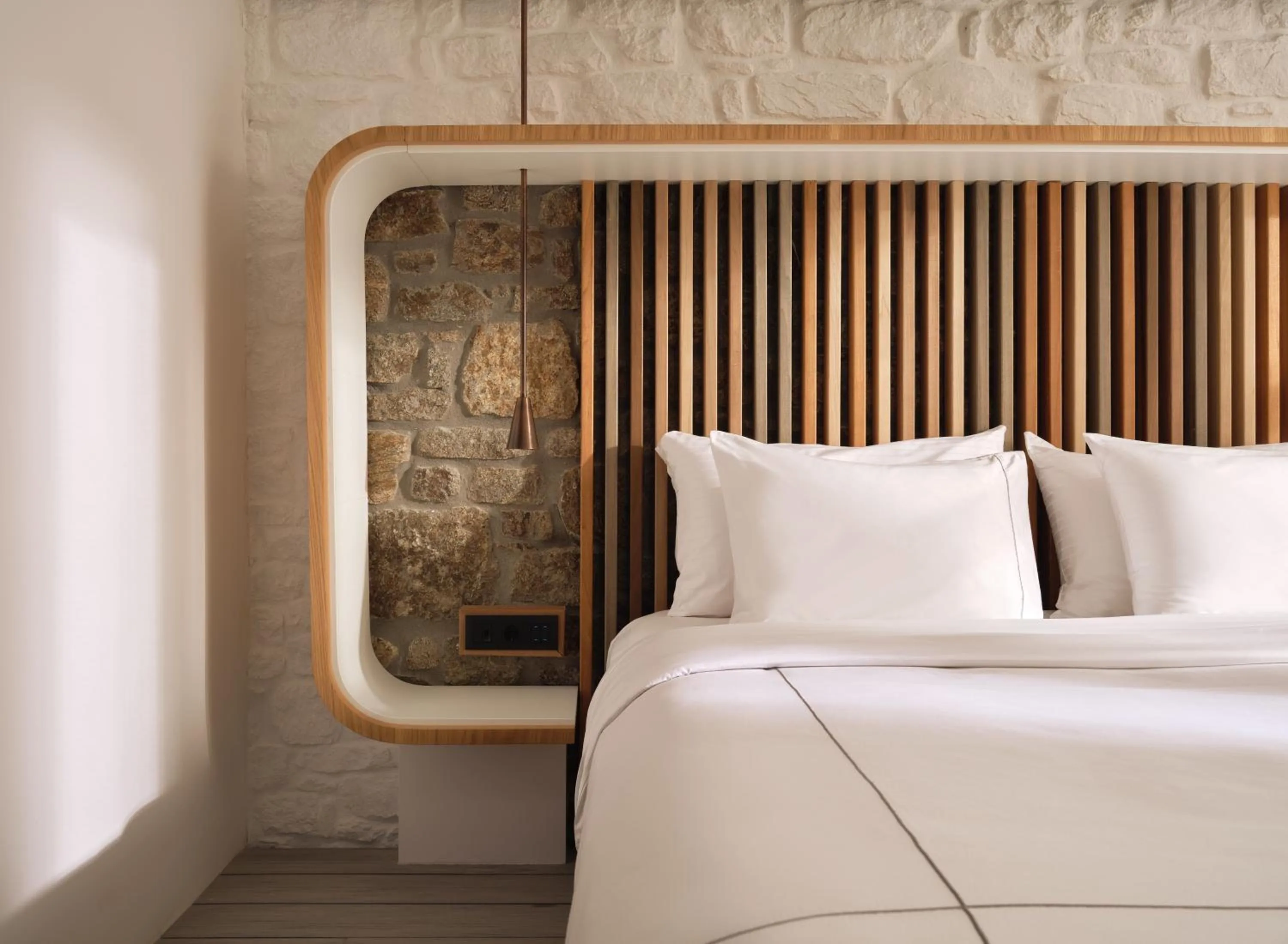 Bedroom, Bed in Semeli Coast Mykonos Curio Collection by Hilton