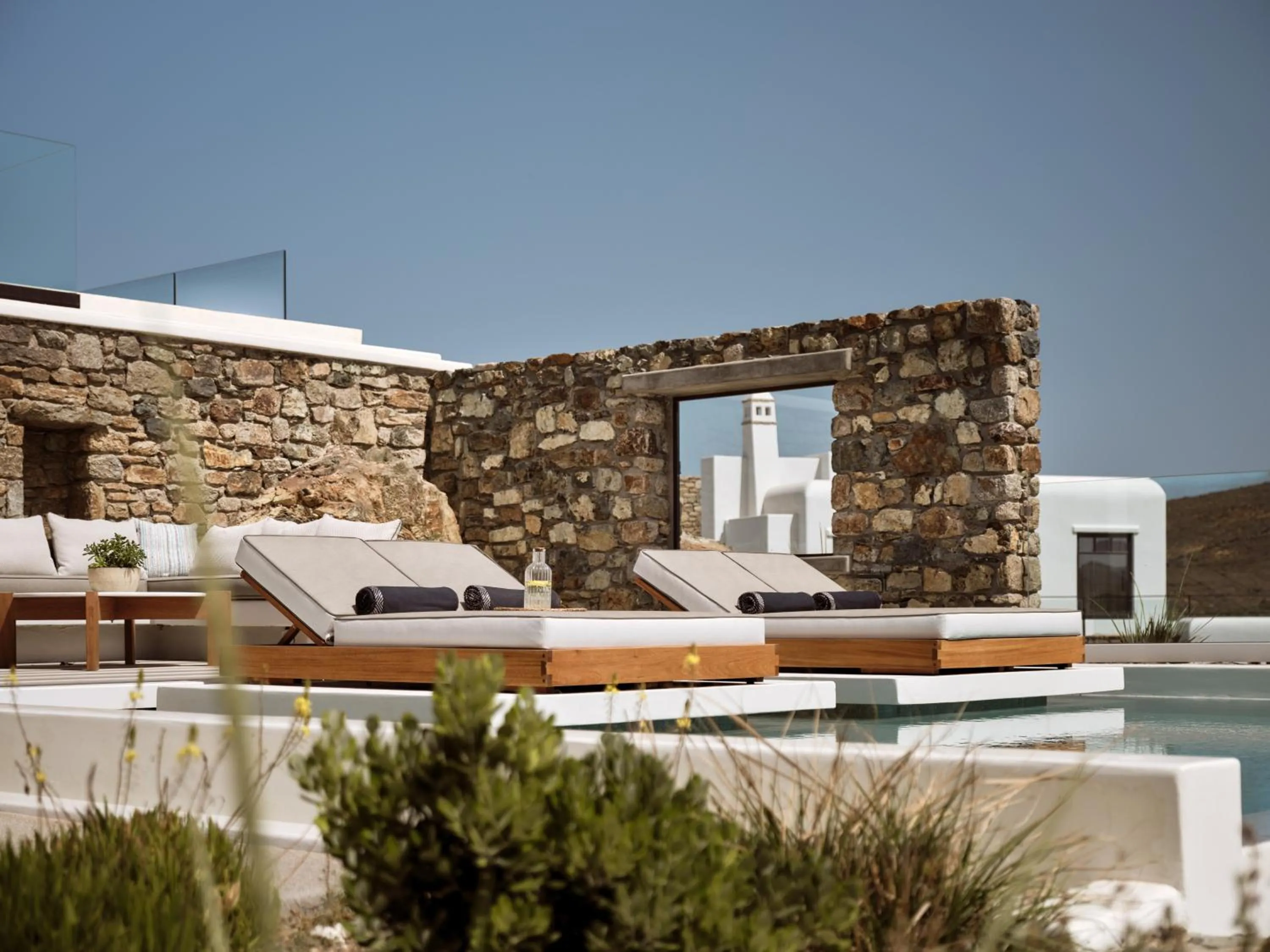 Patio in Semeli Coast Mykonos Curio Collection by Hilton