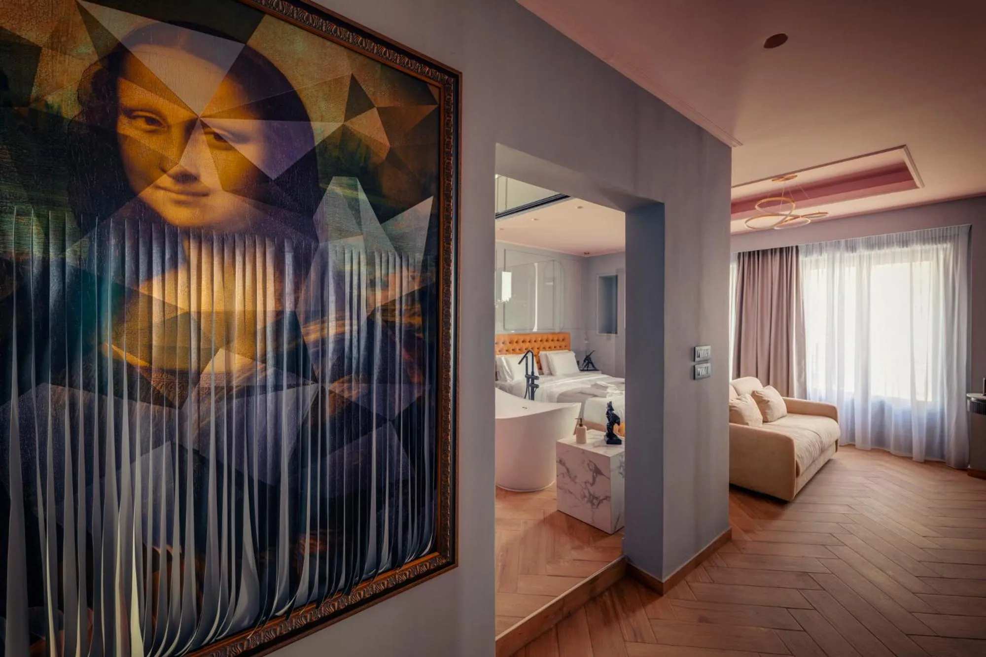 Bed in Ninemian Suites Syros