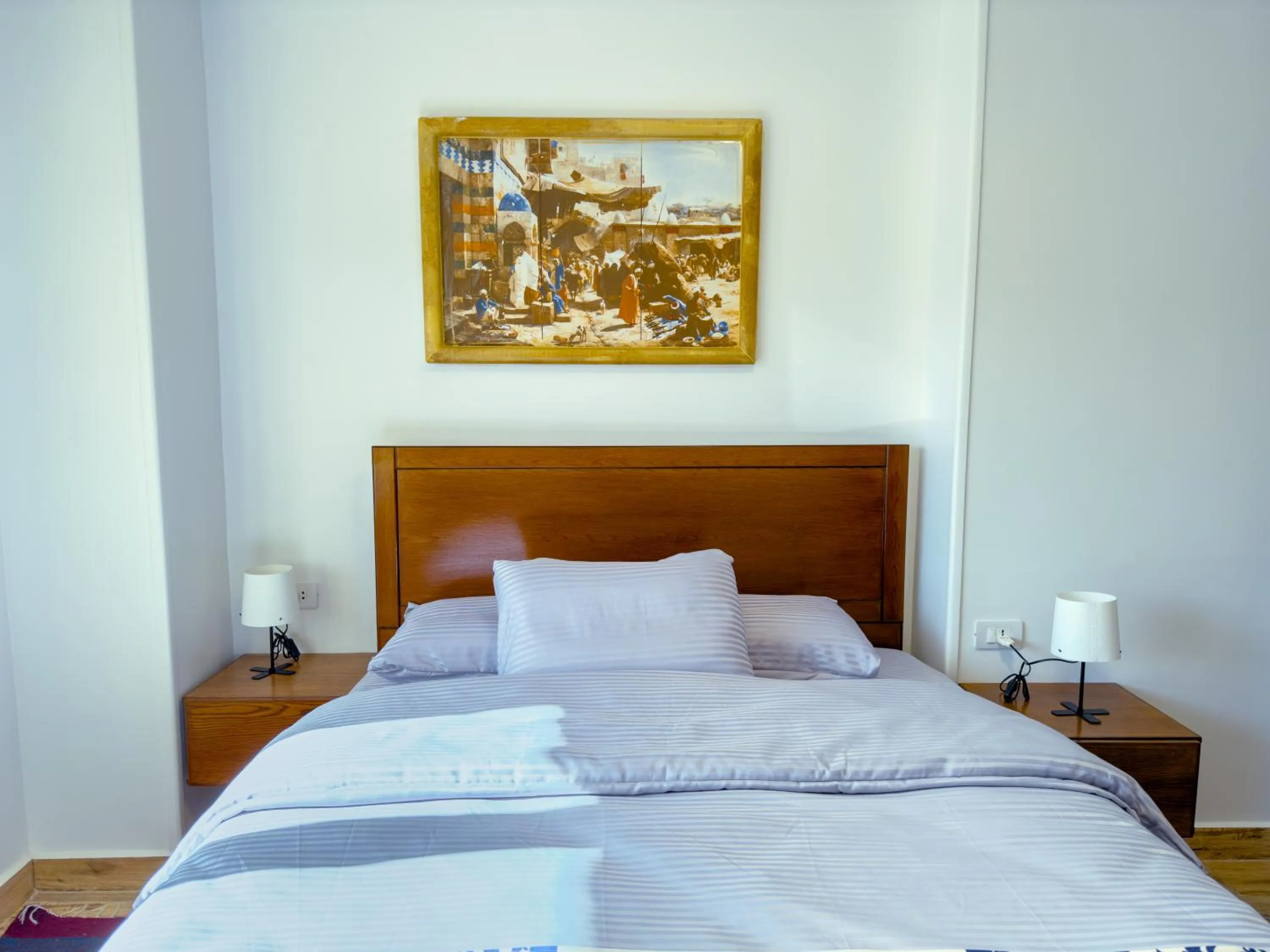 Bed in Royal Crown Hotel Giza Pyramids View