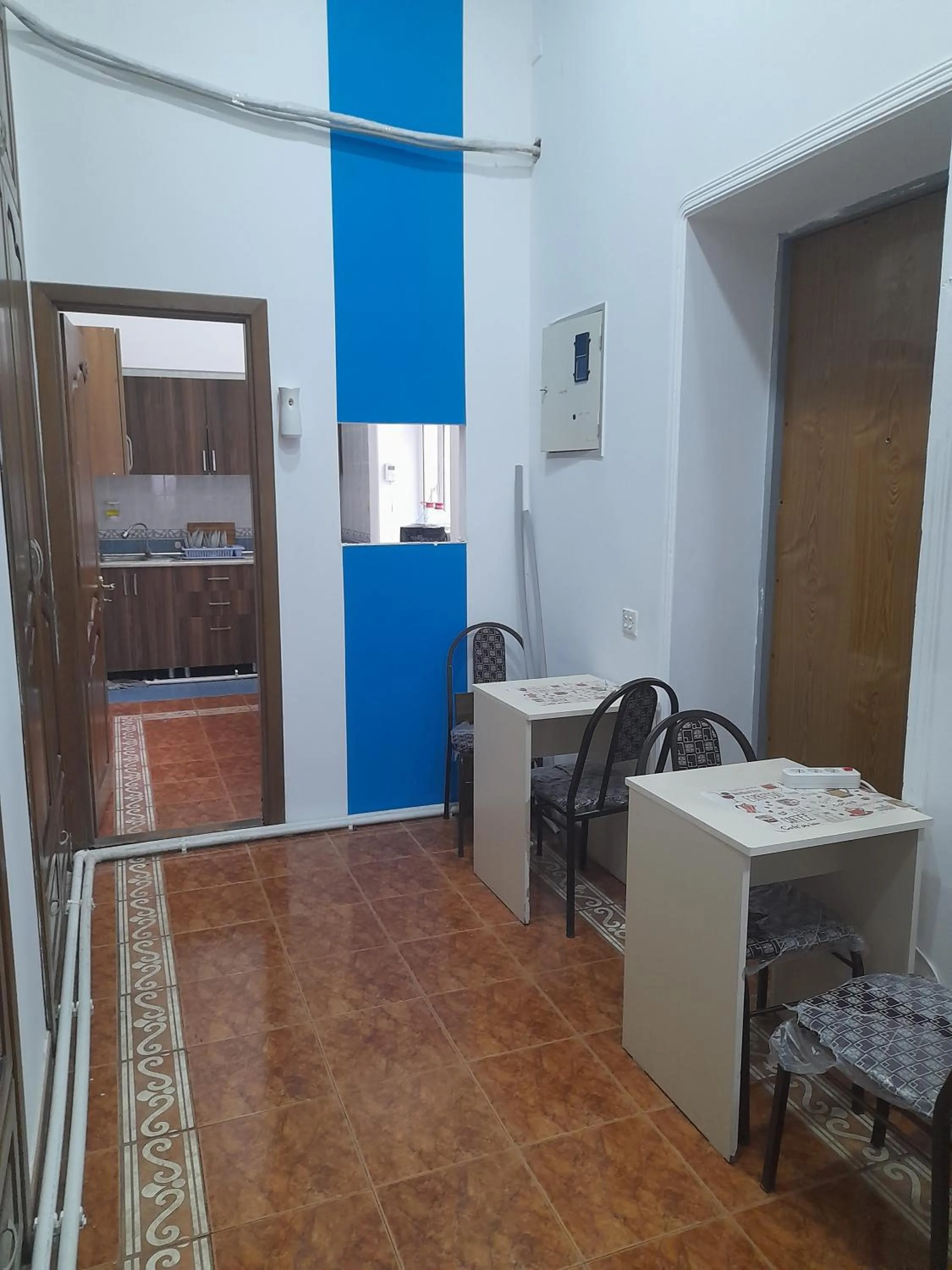 Seating area in White City Hostel