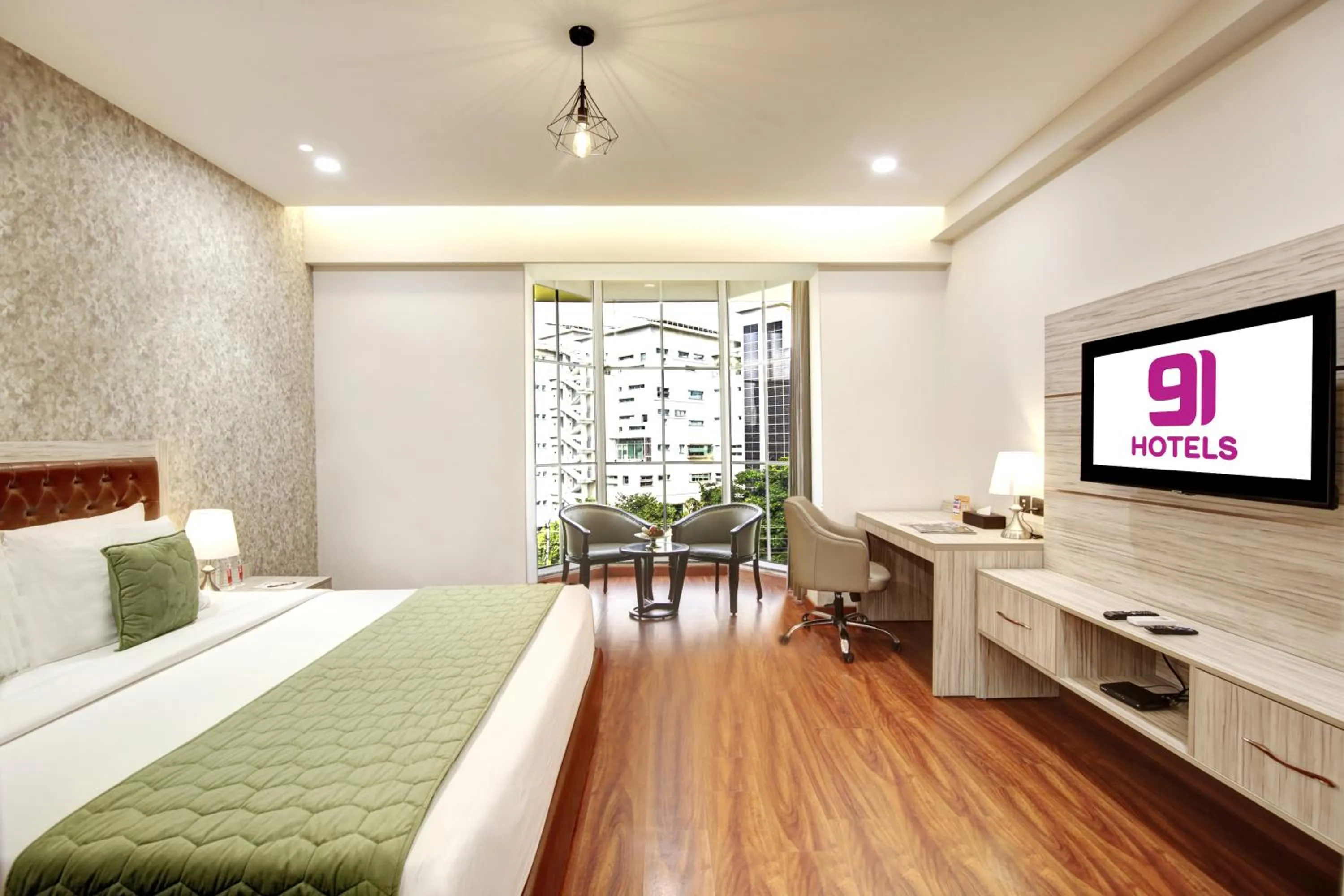 View (from property/room), Bed in Hotel 91 Millennium Huda