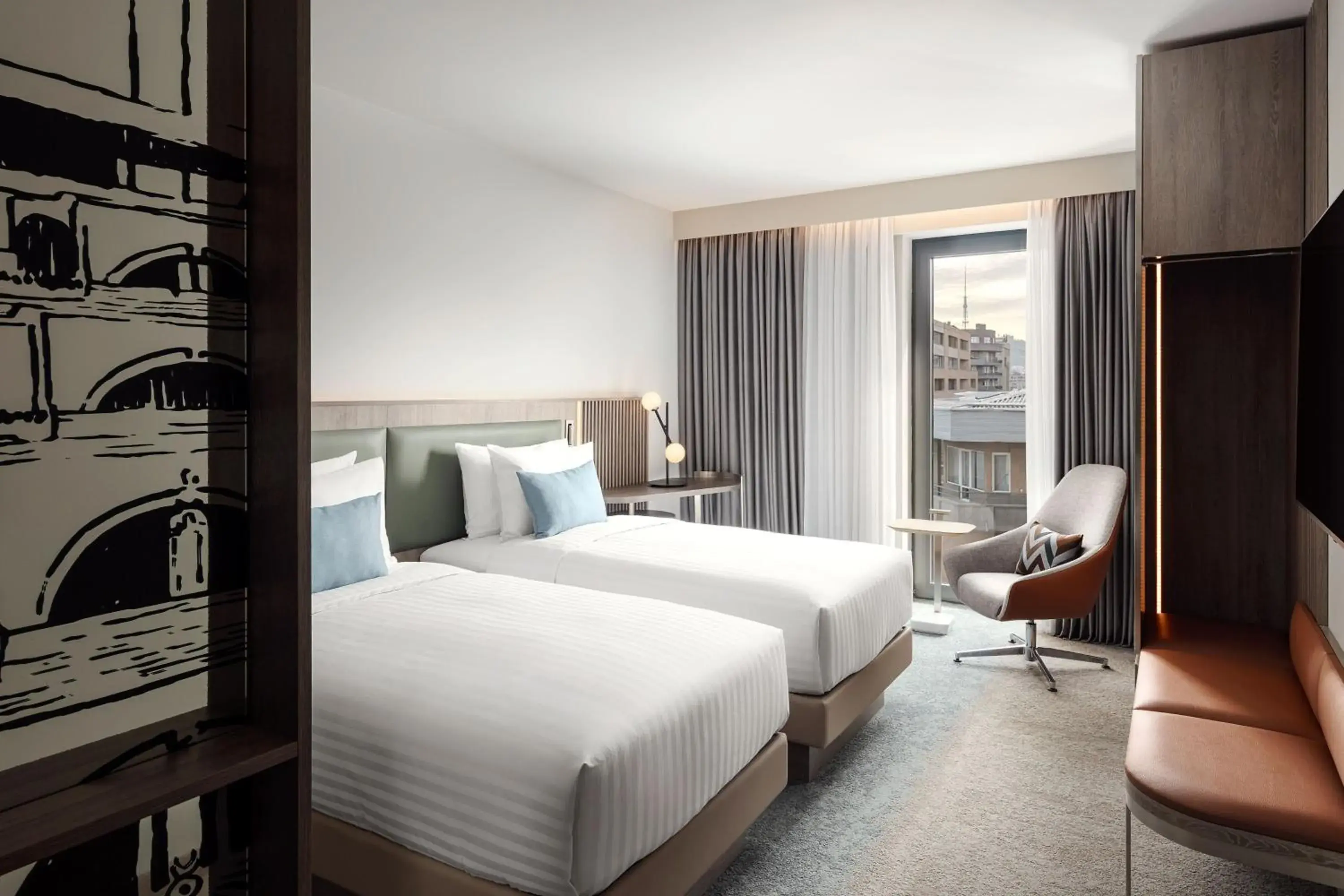 Superior Twin Room with City View in Courtyard by Marriott Yerevan Superior Twin Room with City View in Courtyard by Marriott Yerevan