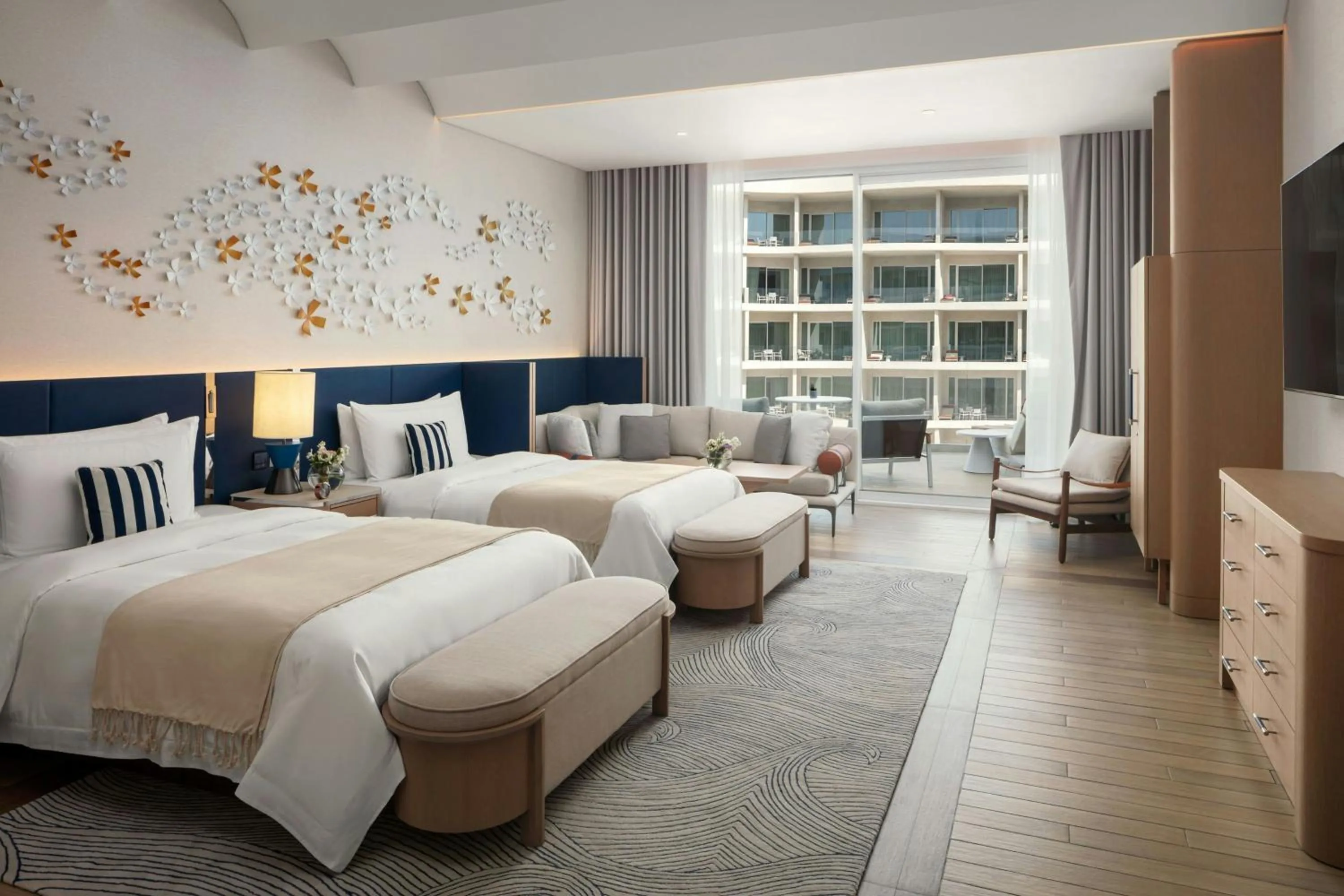 Swimming pool, Bed in The St. Regis Al Mouj Muscat Resort