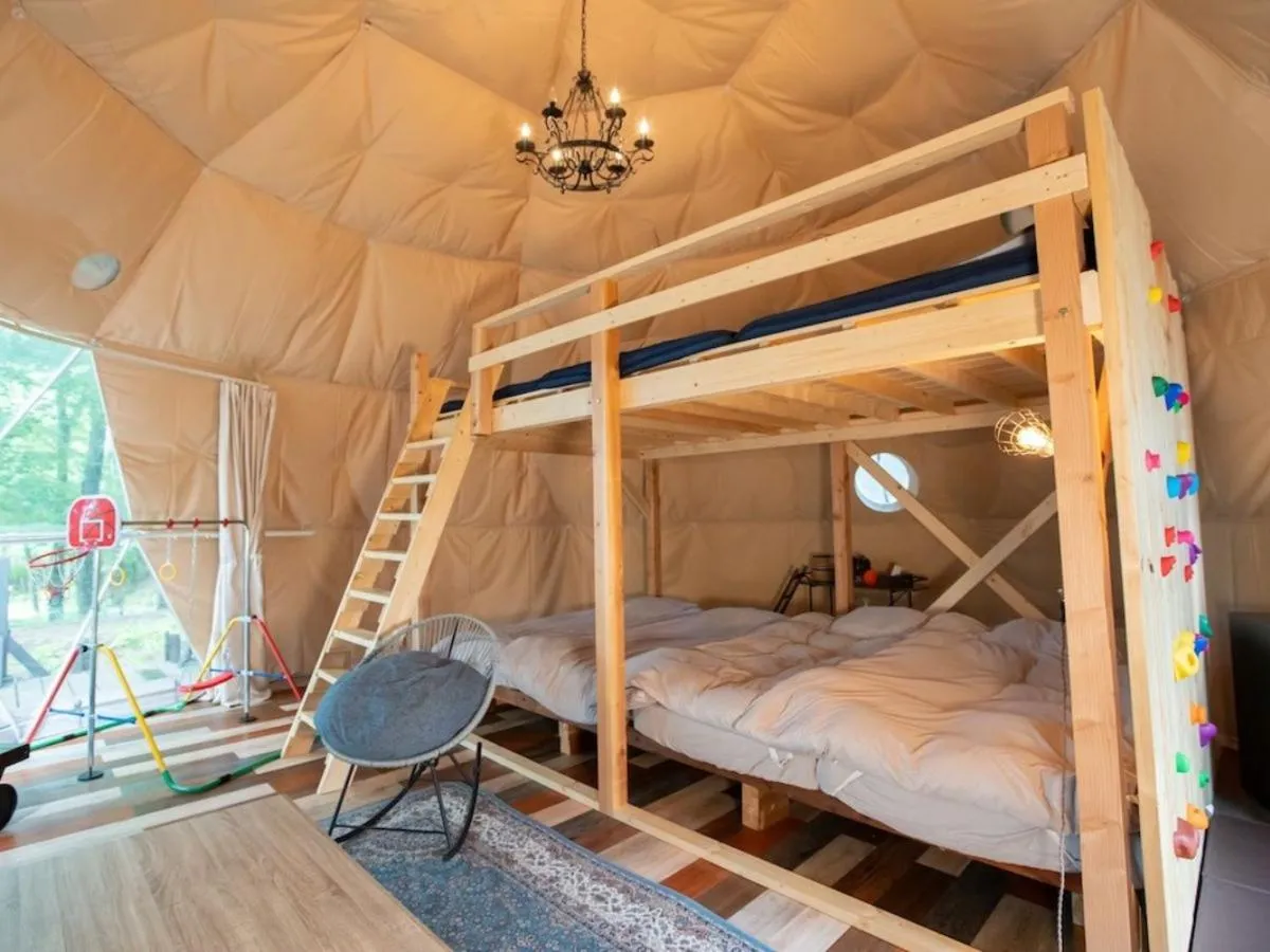 Bed in Nagano GLAMPINGBASE enCamp