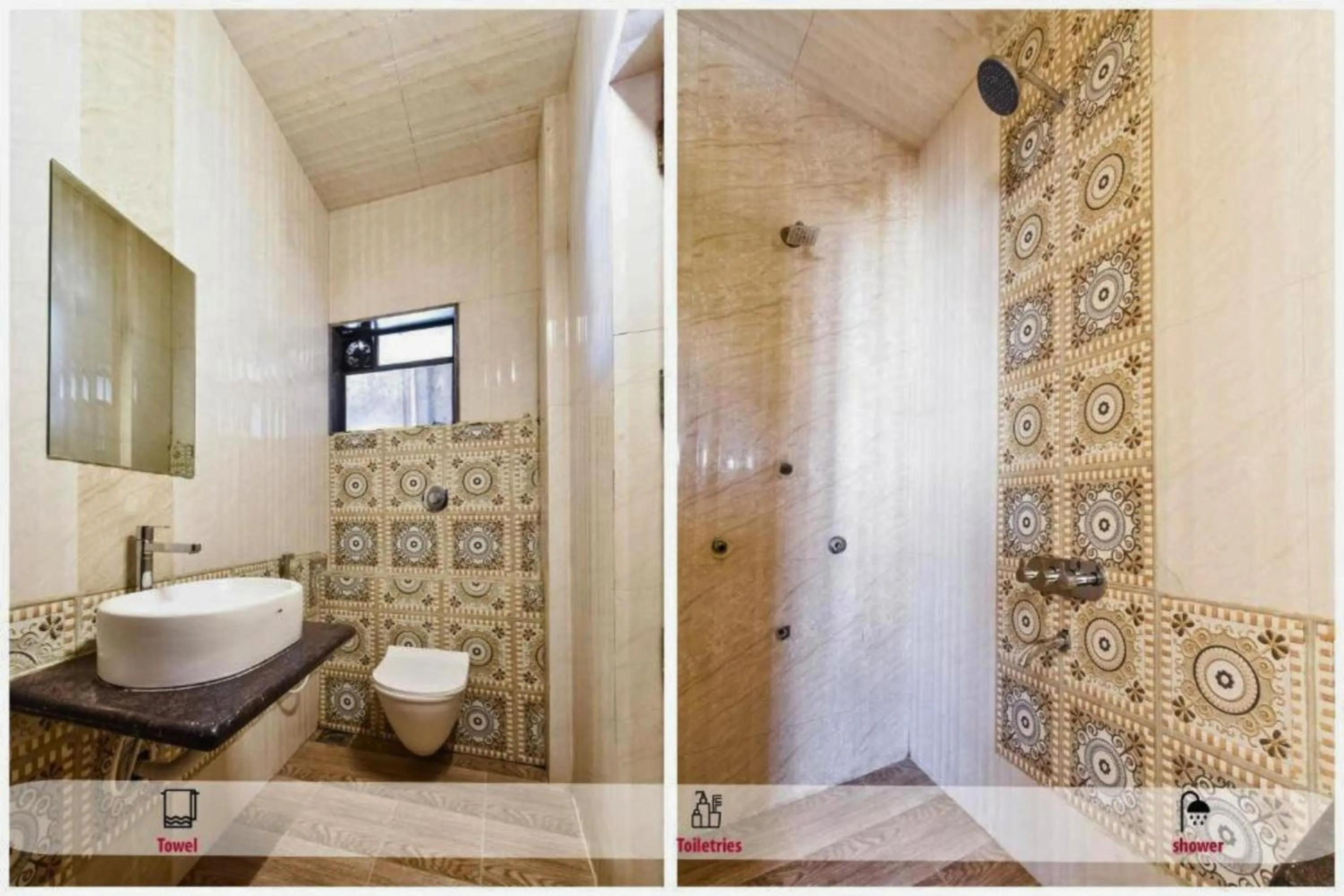 Shower in Hotel Shirdi Park Inn 80 Meters From Sai Samadhi Temple