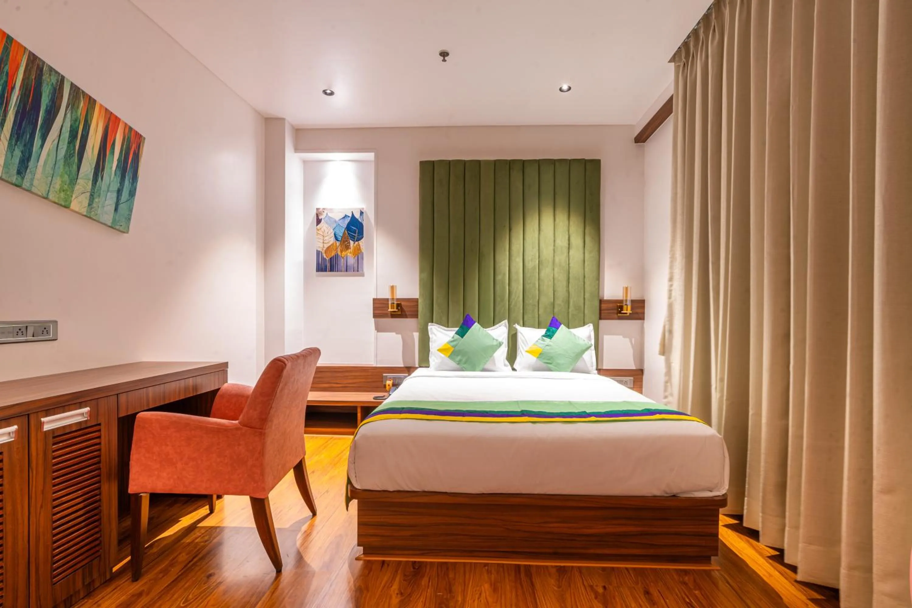 Bedroom, Bed in Treebo Premium Heritage Grand -Majiwada Thane