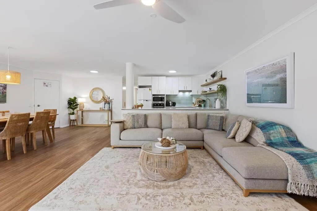 Living room in Luxury on the Beach Surfside Resort -Sunshine Coast