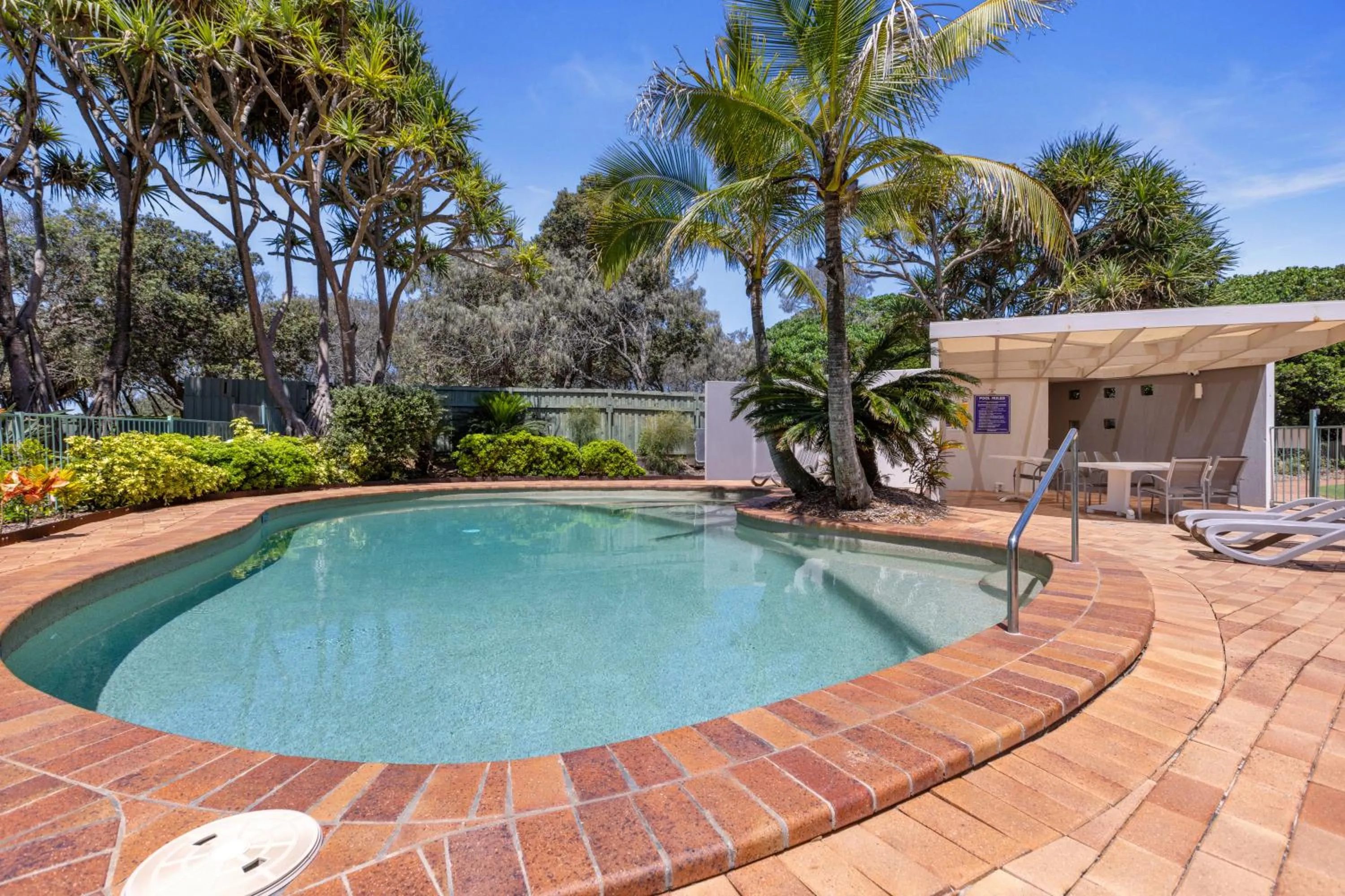 Pool view in Luxury on the Beach Surfside Resort -Sunshine Coast