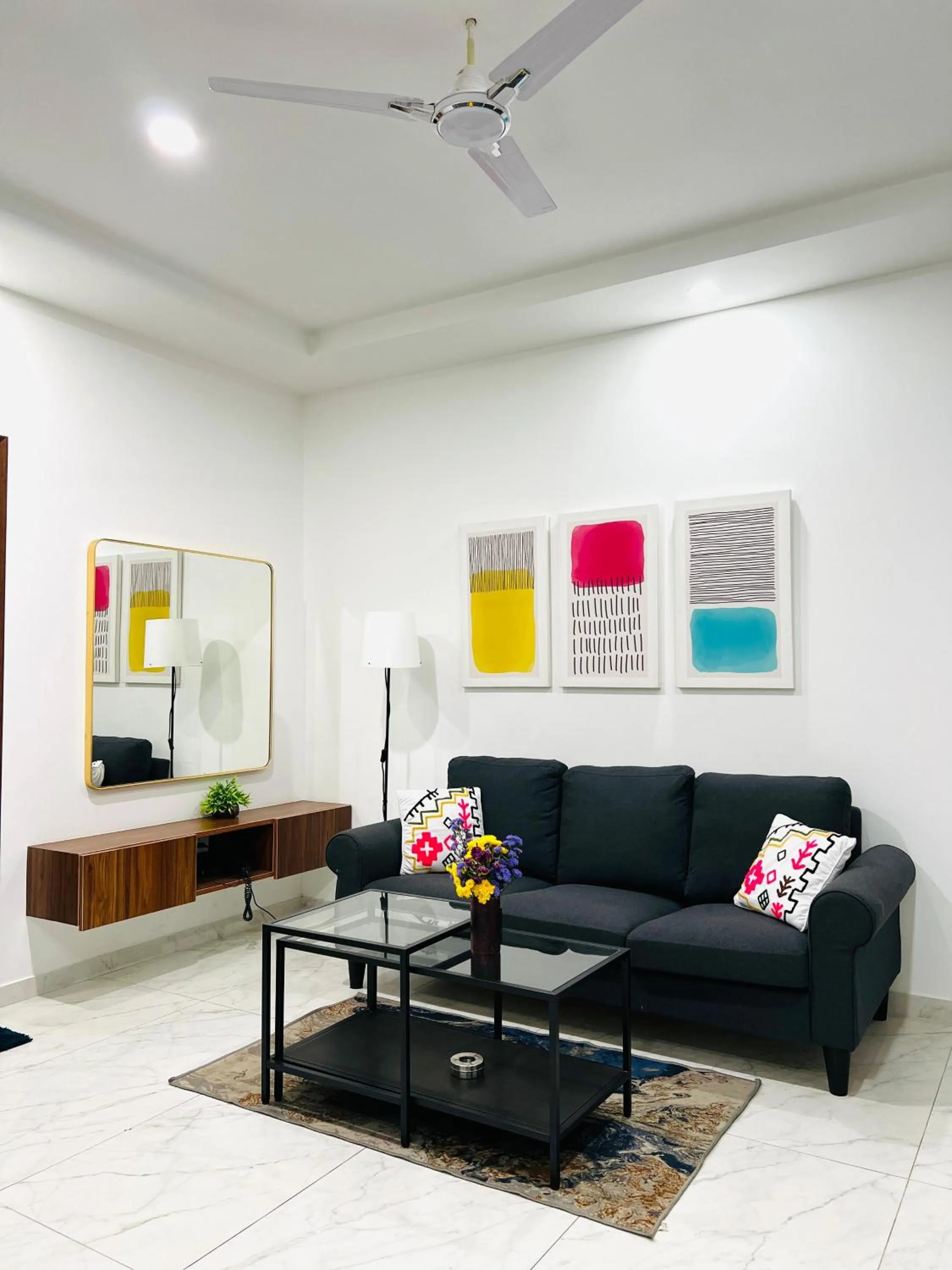 Seating area in Olive Serviced Apartments BTM Layout