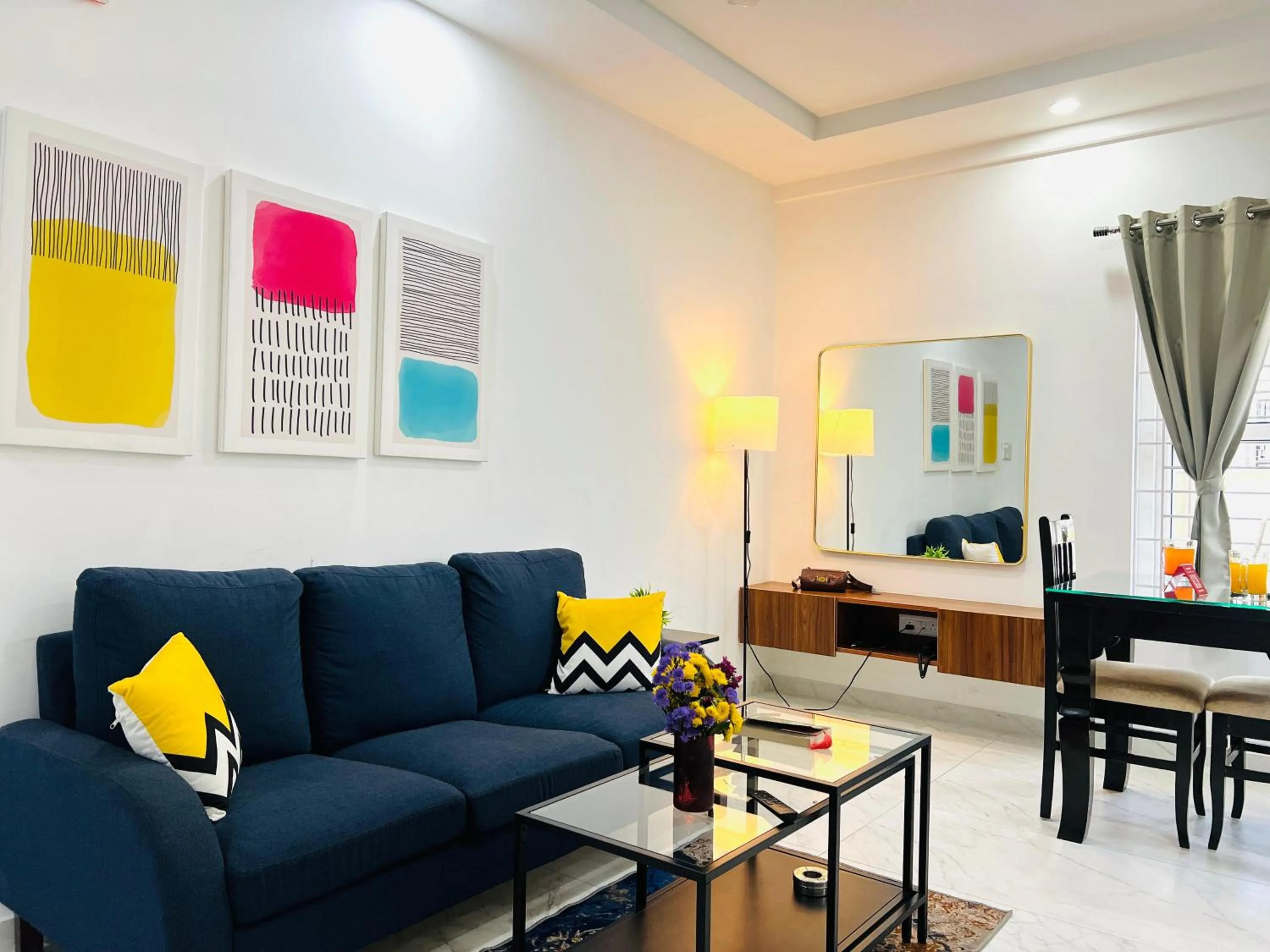 Seating area in Olive Serviced Apartments BTM Layout