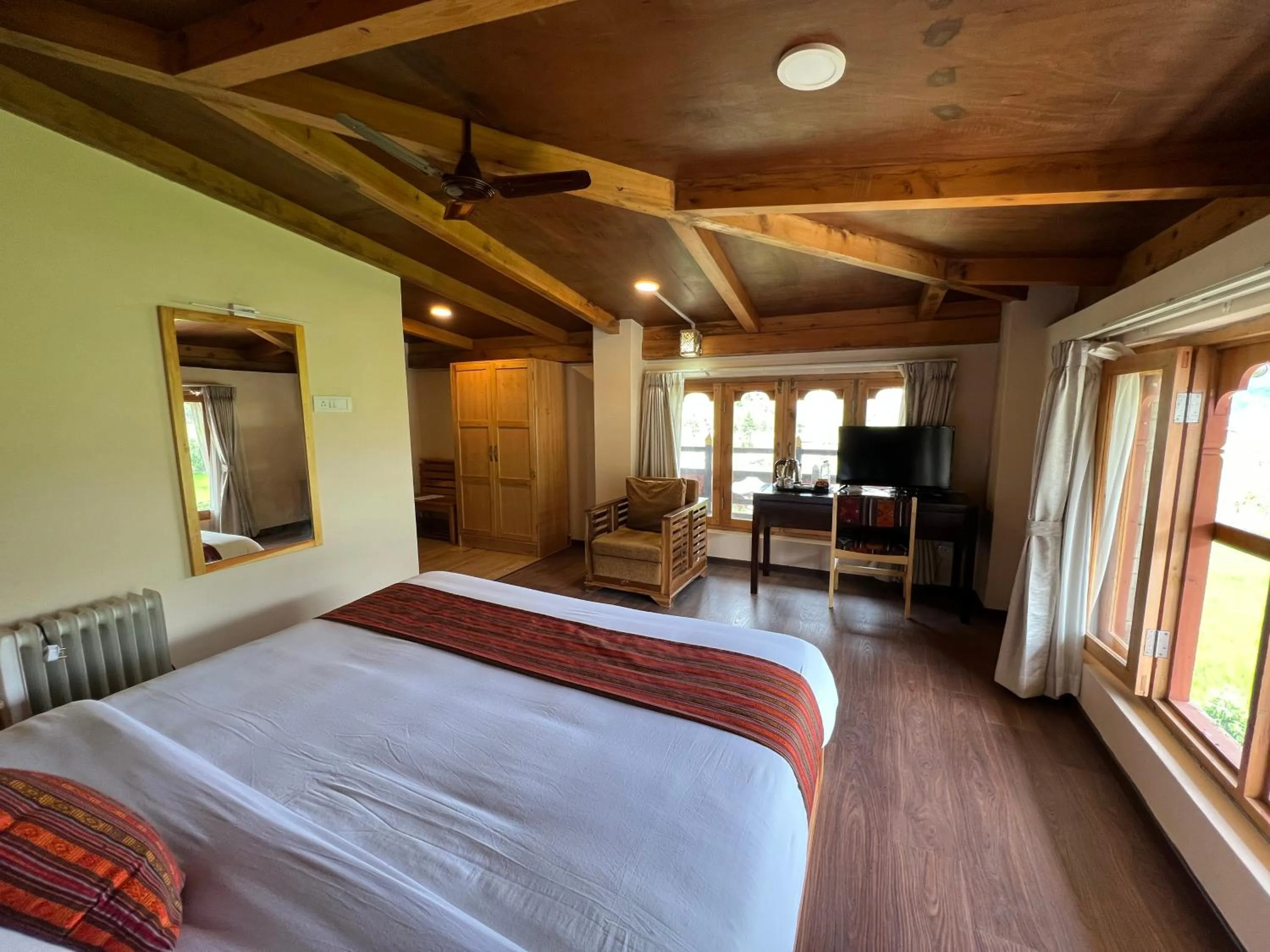 Bed in Paro Eco Lodge