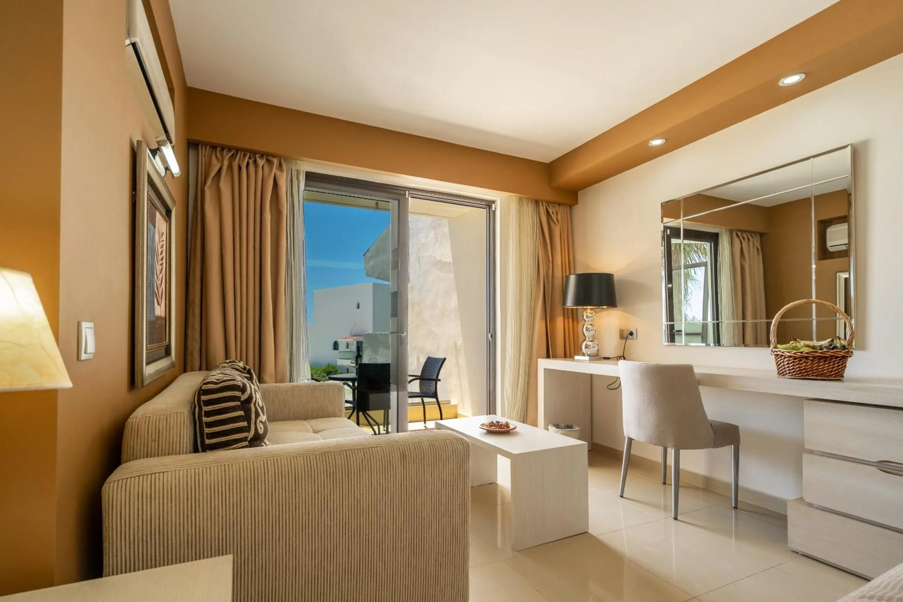 Seating area in Kamari Beach